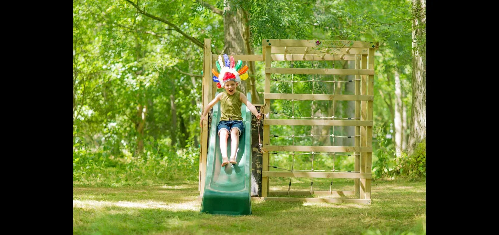 Holz Kletterwürfel, Outdoor-Kletterwürfel, Kinder, Kletterwand, Kletternetz, Monkey Bar, Trapezstange, Rutsche - 3
