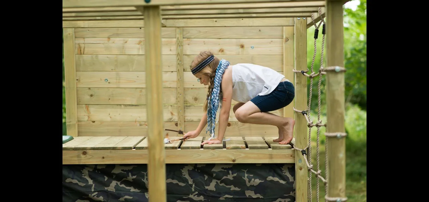 Holz Kletterwürfel, Outdoor-Kletterwürfel, Kinder, Kletterwand, Kletternetz, Monkey Bar, Trapezstange, Rutsche - 6
