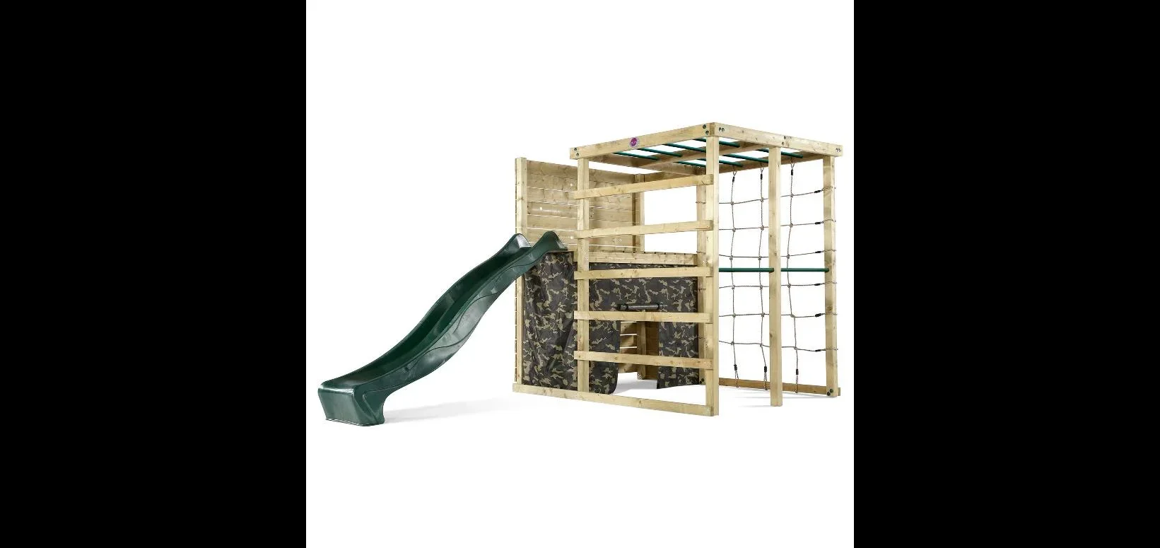 Holz Kletterwürfel, Outdoor-Kletterwürfel, Kinder, Kletterwand, Kletternetz, Monkey Bar, Trapezstange, Rutsche - 9