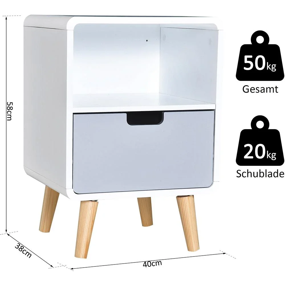 Nachtkommode mit Schublade - 0