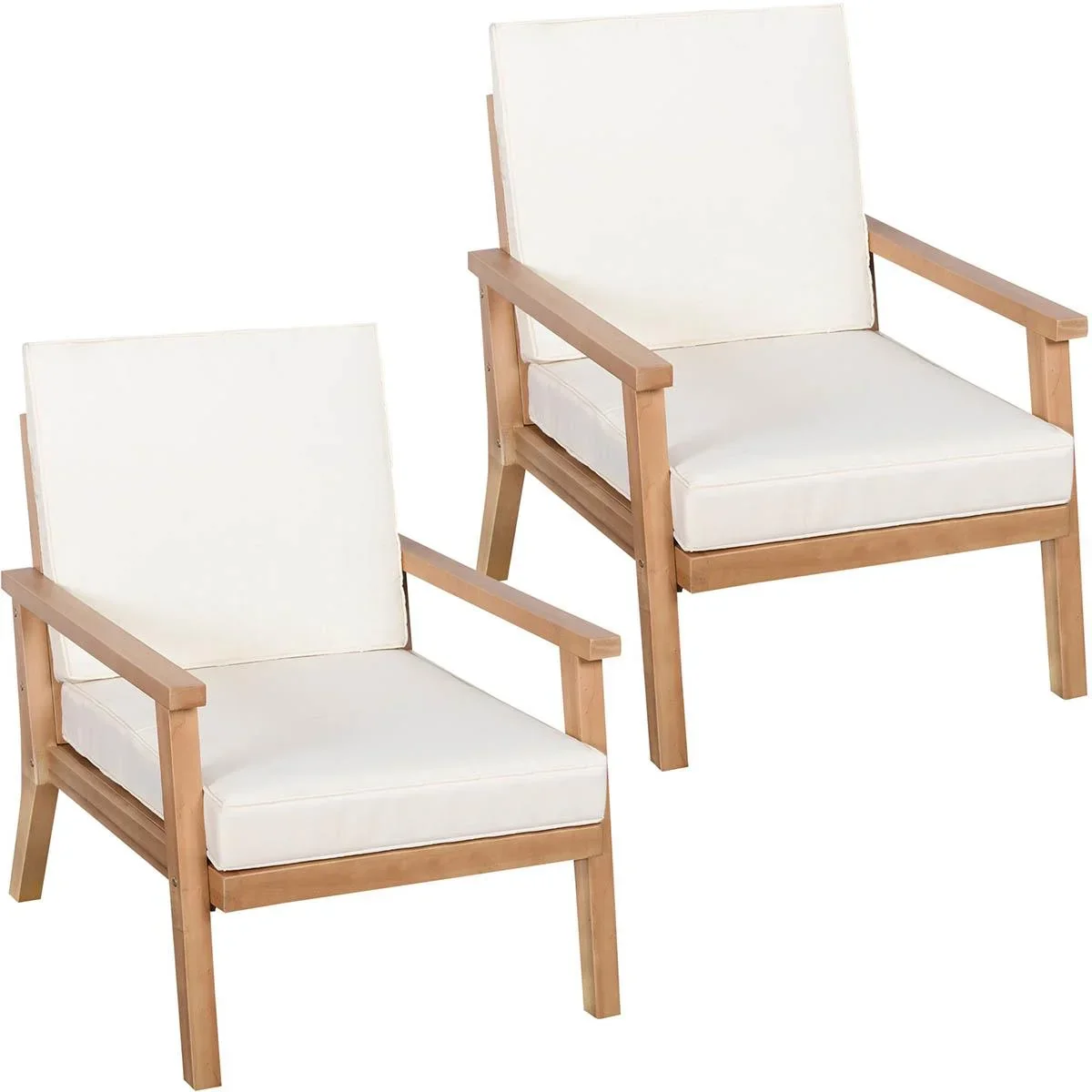 Gartenstuhl Set 2 Stück braun/beige 66 x 77,5 x 74,5 cm - 2