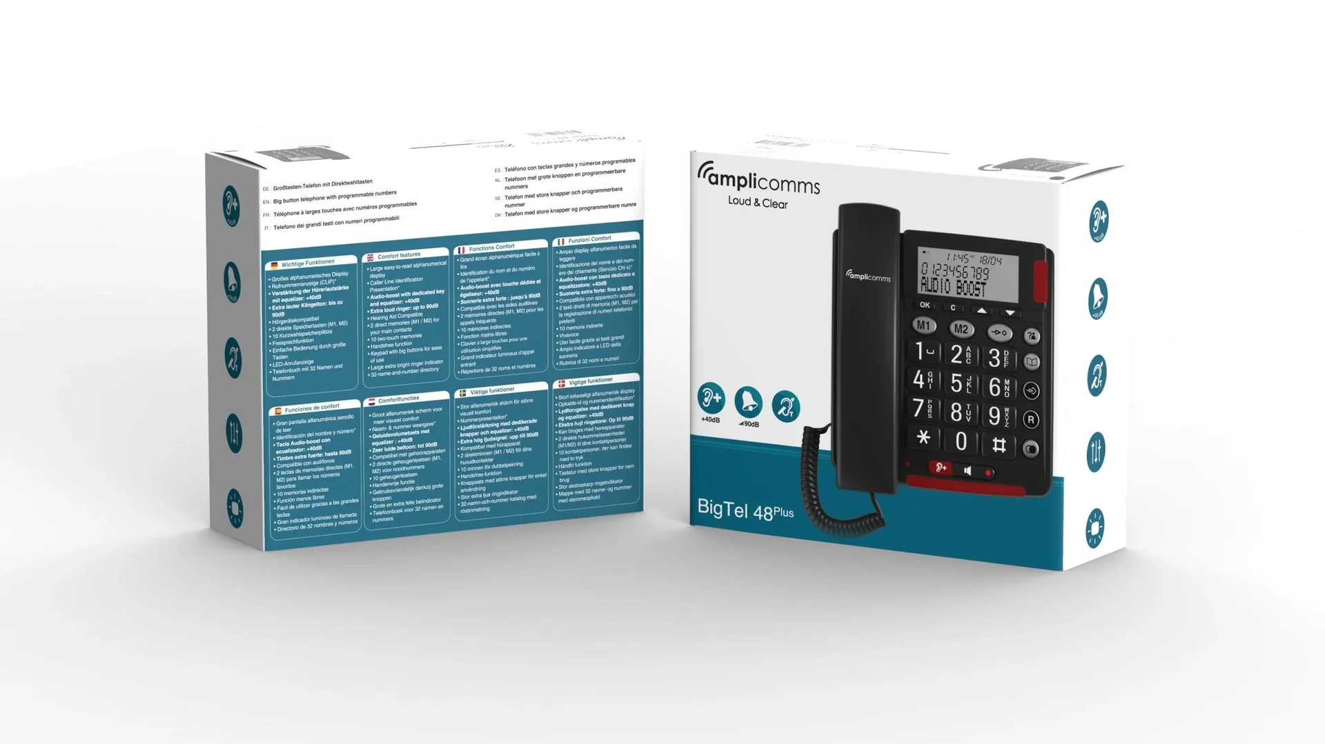 Großtastentelefon mit 2 Direktwahltasten und großem Display - 2