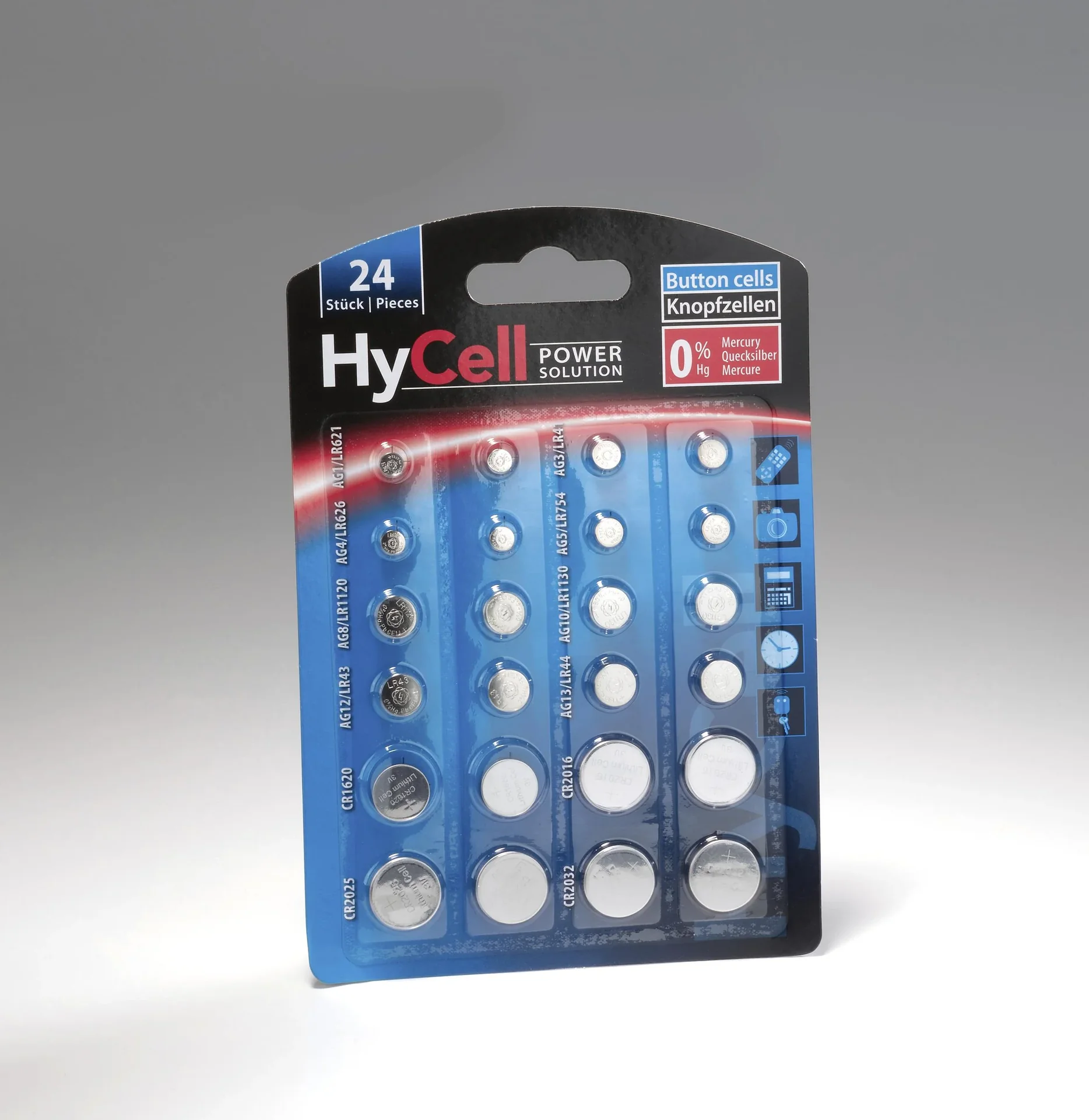 Alkaline und Lithium Knopfzellen Sortiment - 24-teilig - 0