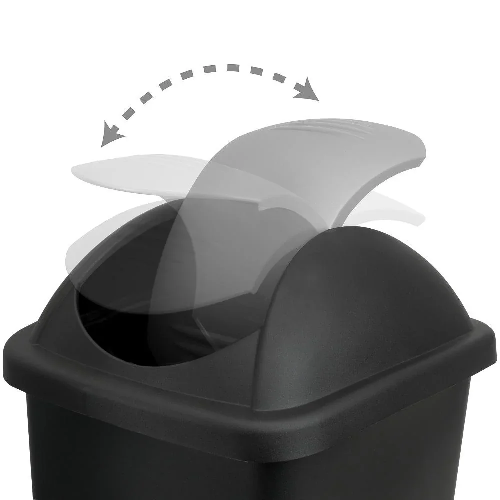 Abfallbehälter schwarz/silber 60L - 1