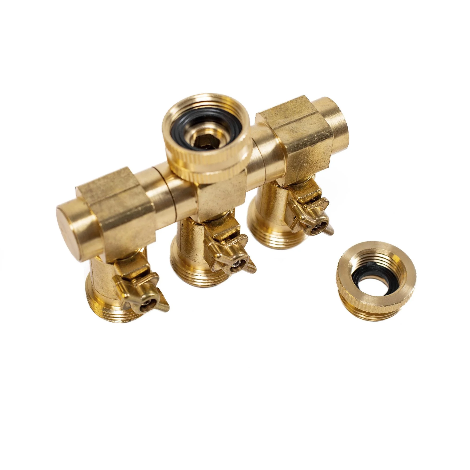 3 Wege Wasserverteiler - 3 Zapfstellen Außengewinde 3/4" - 0
