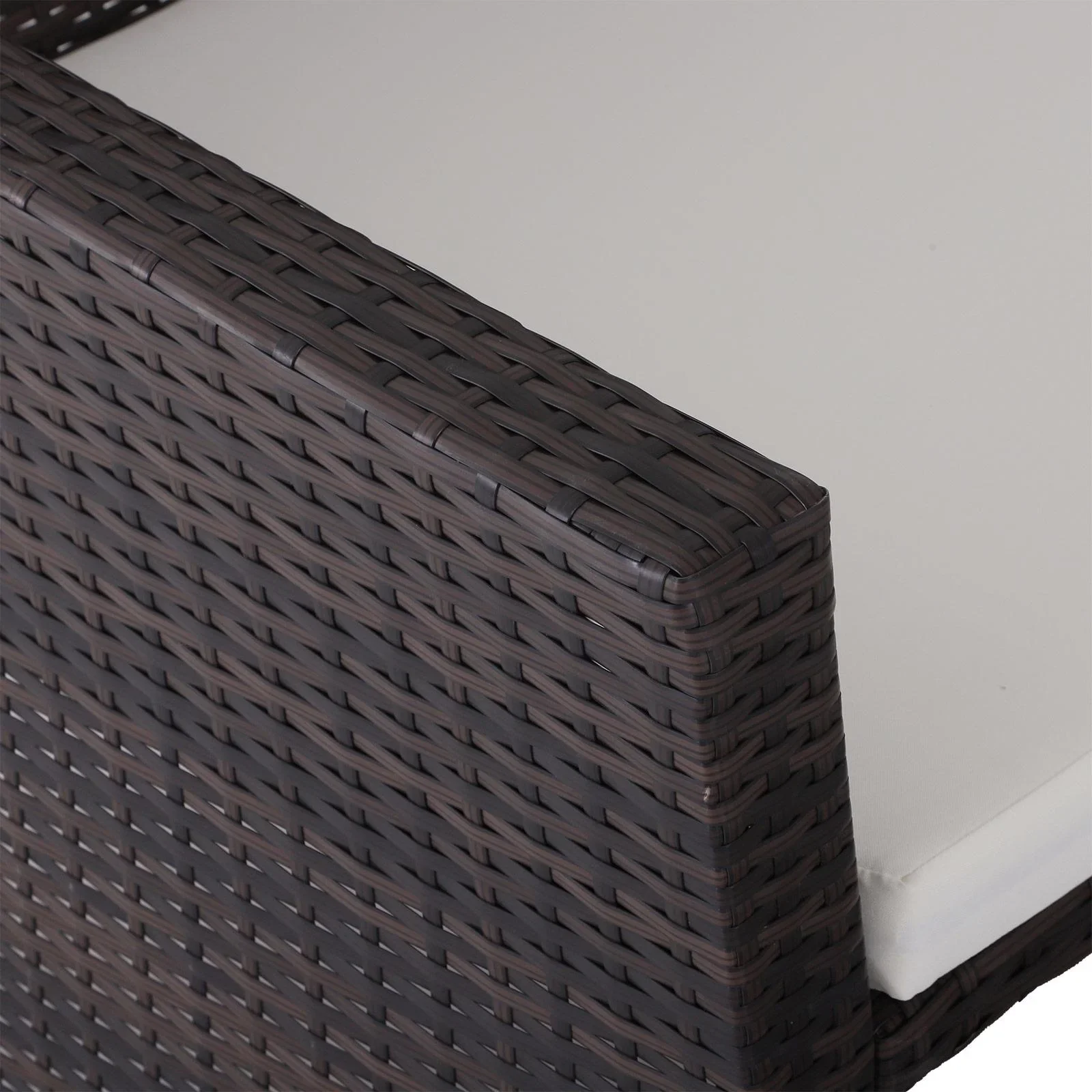 2-tlg, Gartensofa Gartenmöbel Lounge Gartenset Rattanmöbel Braun Polyrattan 1 x Hocker mit Sonnendach - 0