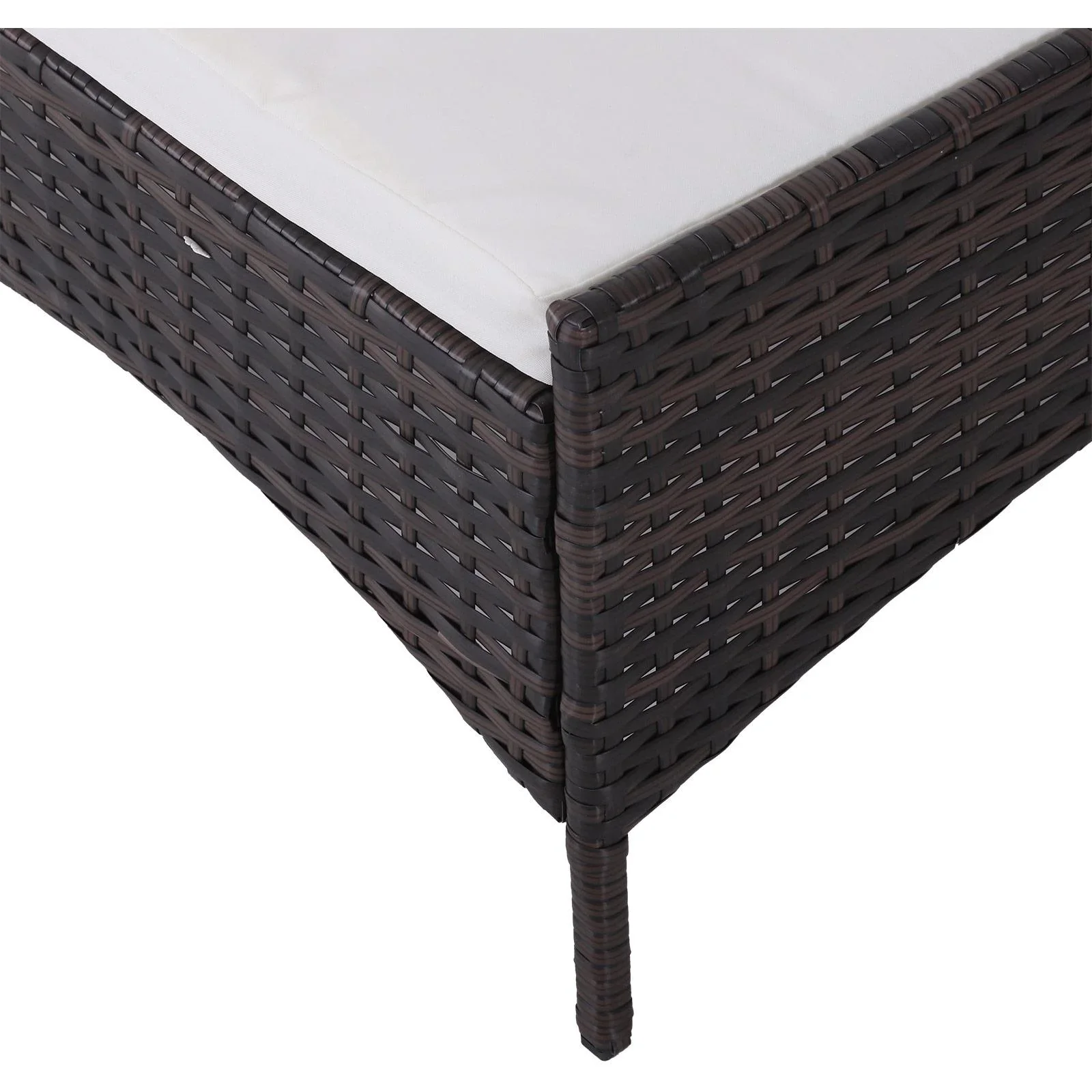 2-tlg, Gartensofa Gartenmöbel Lounge Gartenset Rattanmöbel Braun Polyrattan 1 x Hocker mit Sonnendach - 3