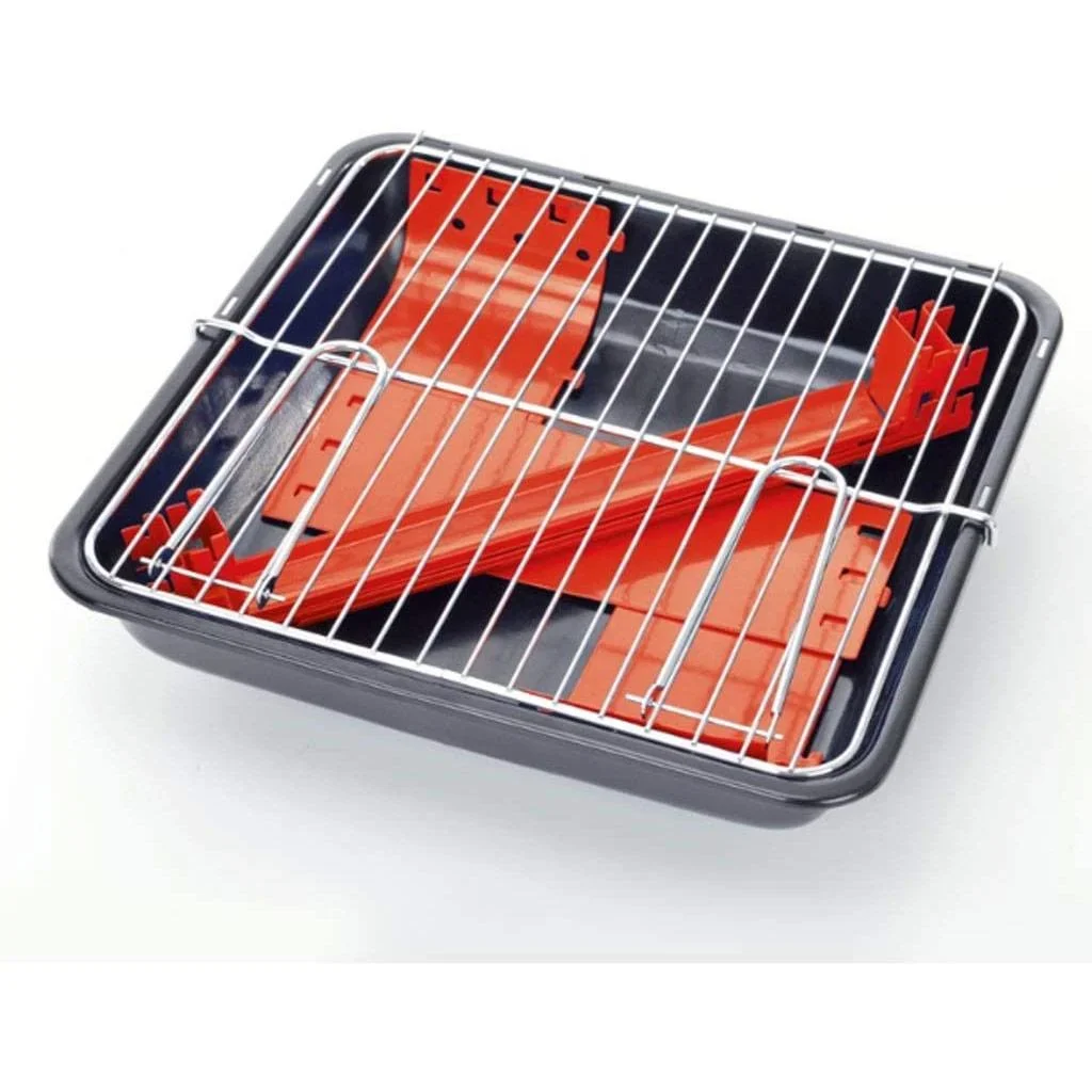 BBQ Holzkohlegrill - Grillfläche 33 x 26 cm - Rot - Kompakt - 5