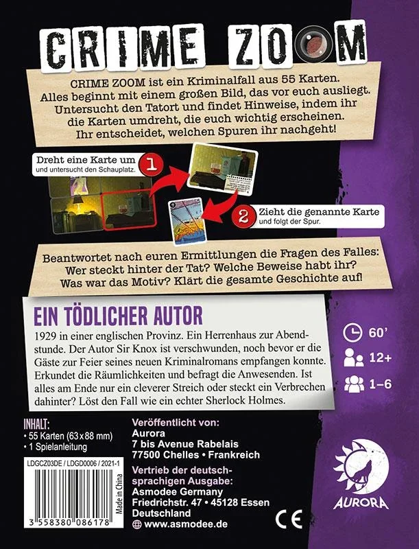 Crime Zoom - Ein tödlicher Autor - Krimispiel im Taschenformat - 0
