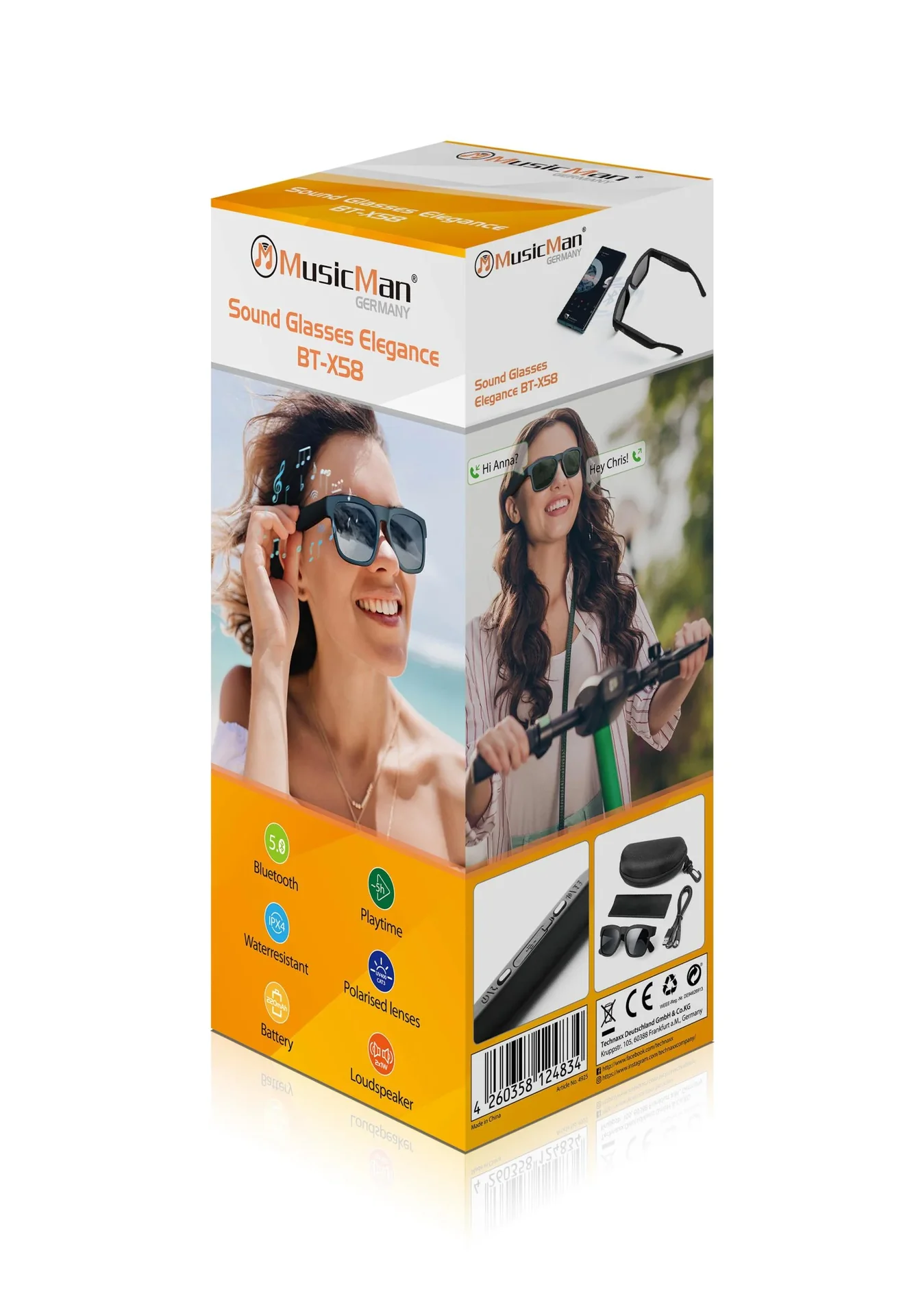 Sonnenbrille mit Bluetooth-Kopfhörer,Mikrofon und Sprachassistentenfunktion - 3