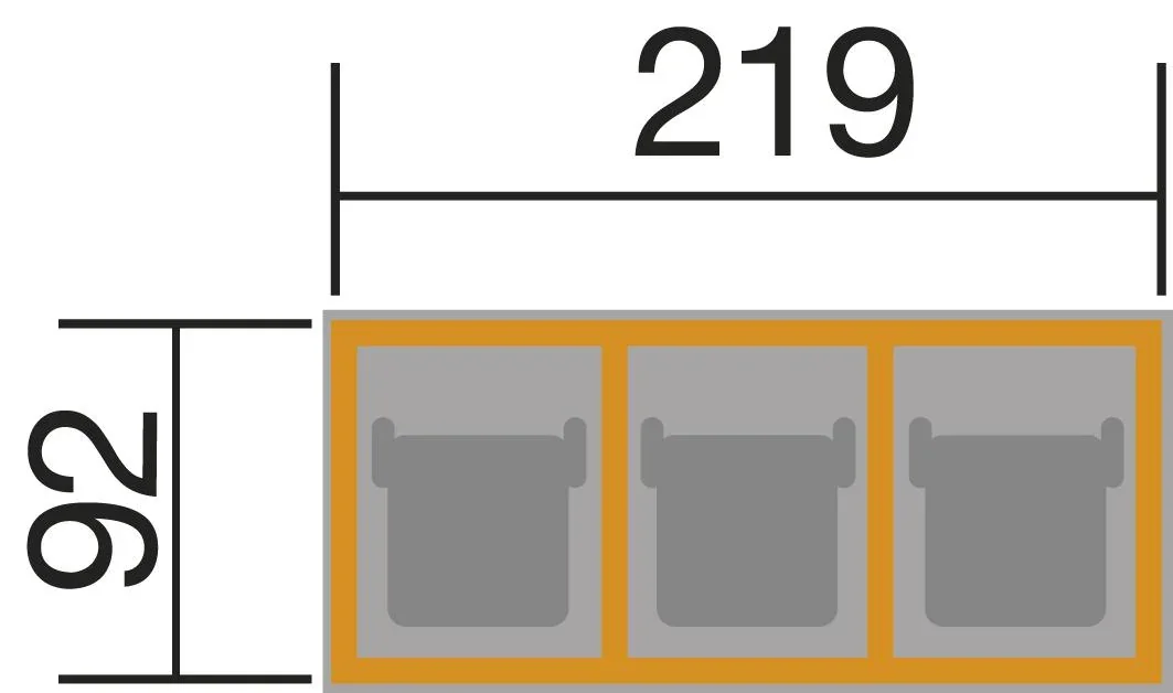 Mülltonnenbox für 3 Tonnen a 240 L, honigbraun imprägniert - 1