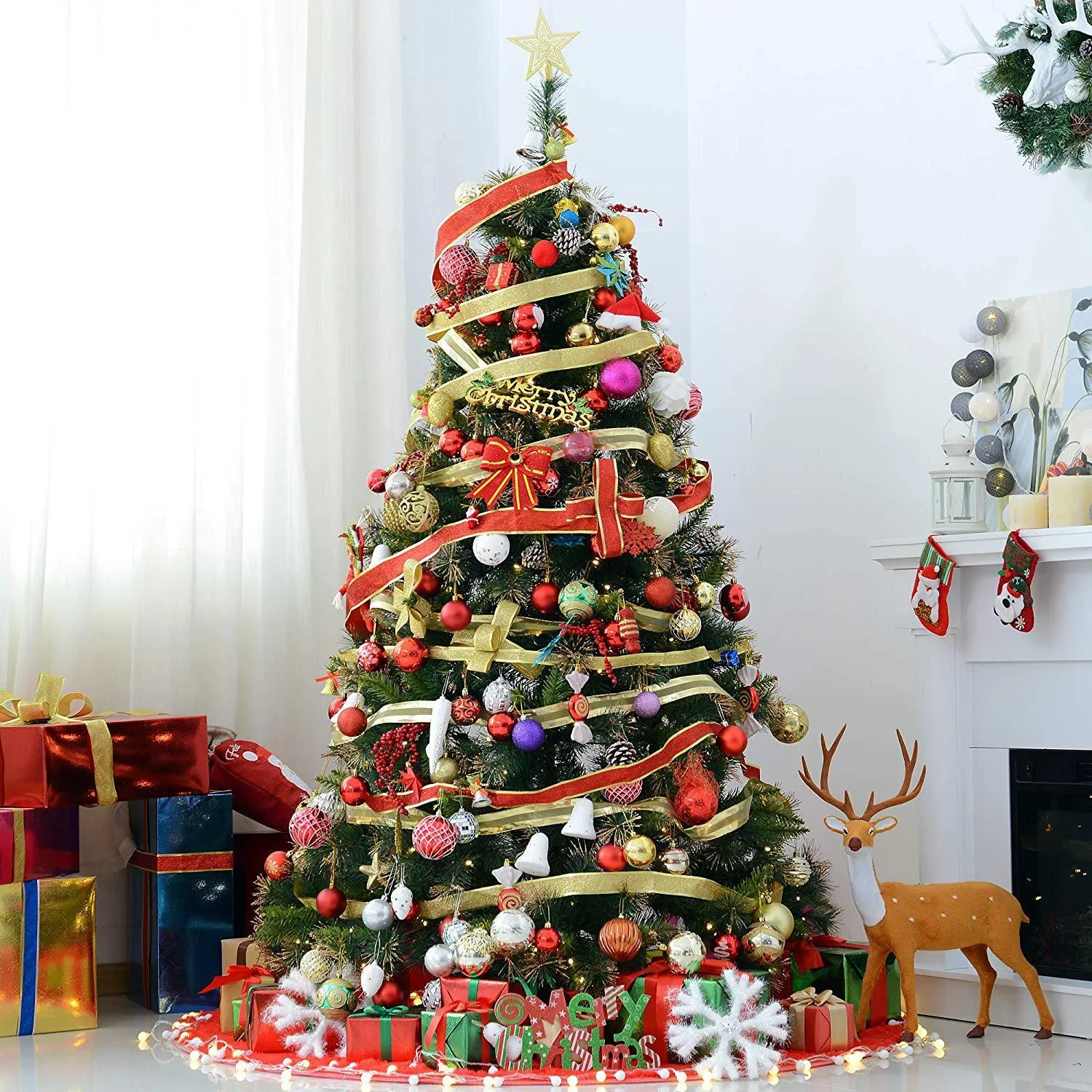 Weihnachtsbaum 180cm Tannenbaum 200 LEDs 616 Spitzen - 1