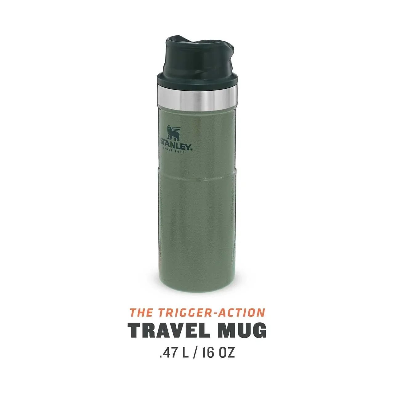 Classic Trigger-Action Travel Mug 0,473 l, Stahl 18/8, Vakuumisolierung, Hammertone Green - 0