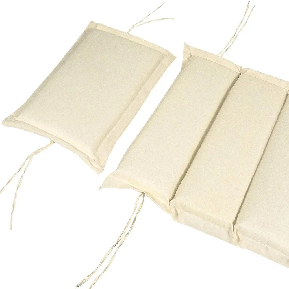 Gartenkissen - Für Liege - Mit Kissen - 183x56x7cm - Creme - 1