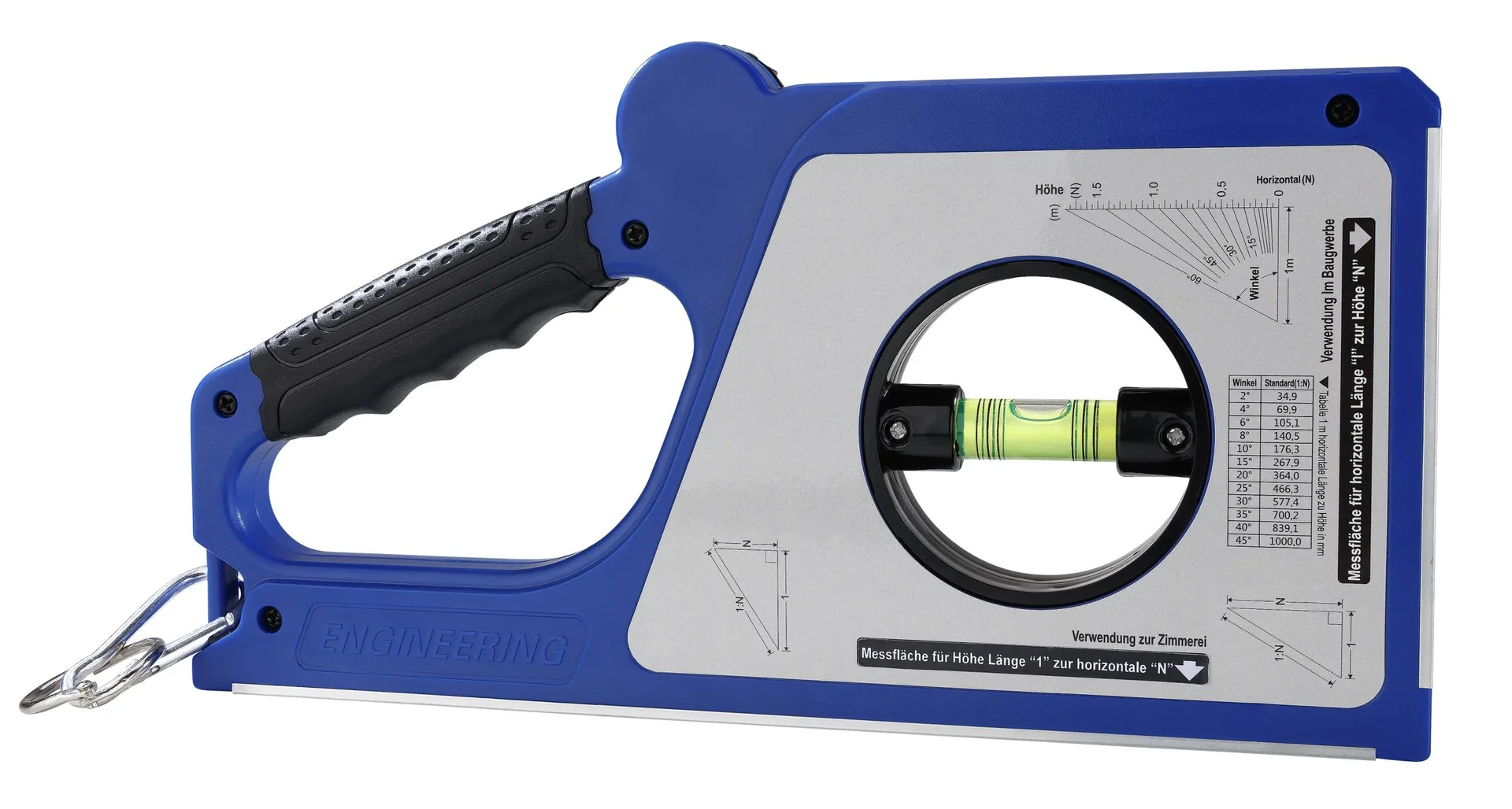 Winkelmesser 250 mm mit einstellbarer Libelle und Magnet - 1