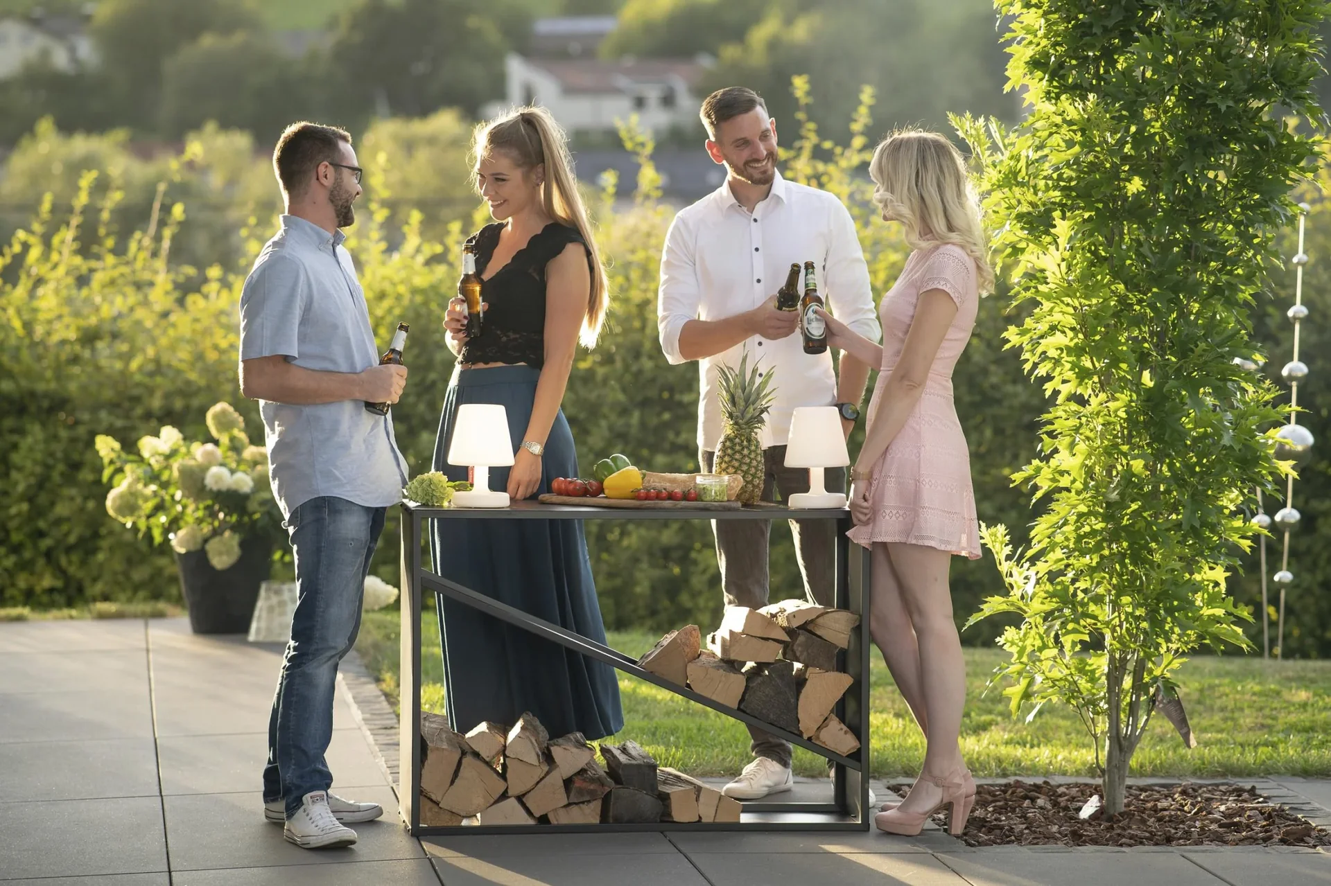 Kaminholzregal Kaminholzregal 114,5 x 35 x 80 cm Schwarz - 0