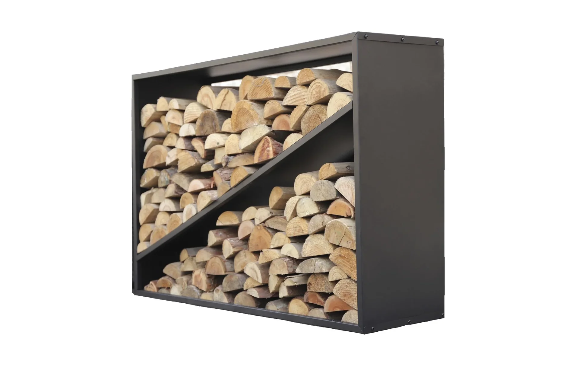 Kaminholzregal Kaminholzregal 114,5 x 35 x 80 cm Schwarz - 1