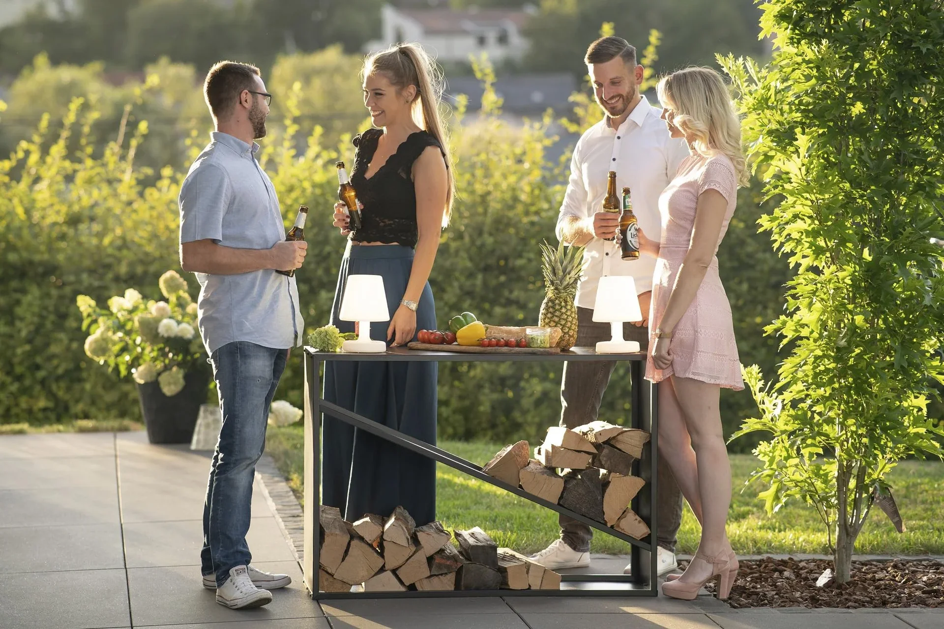 Kaminholzregal Kaminholzregal 114,5 x 35 x 80 cm Schwarz - 5