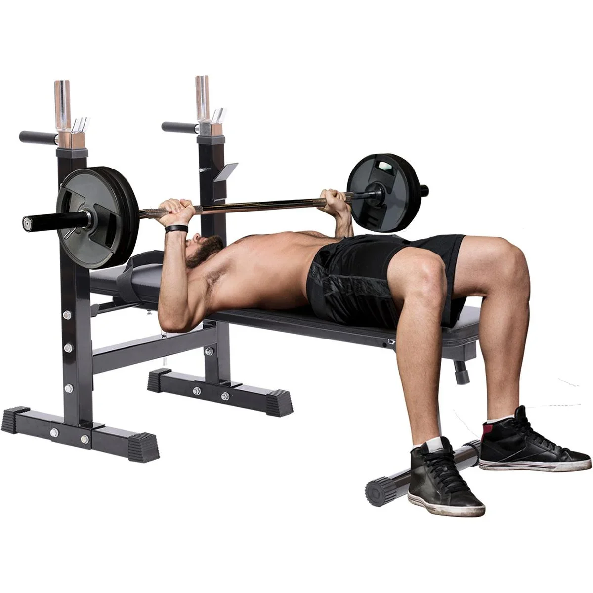 Multifunktion Hantelbank Kraftstation Trainingsbank mit Dip Barren 5-Fach Höhenverstellbar Dip-Station, Fitnessstation b - 0