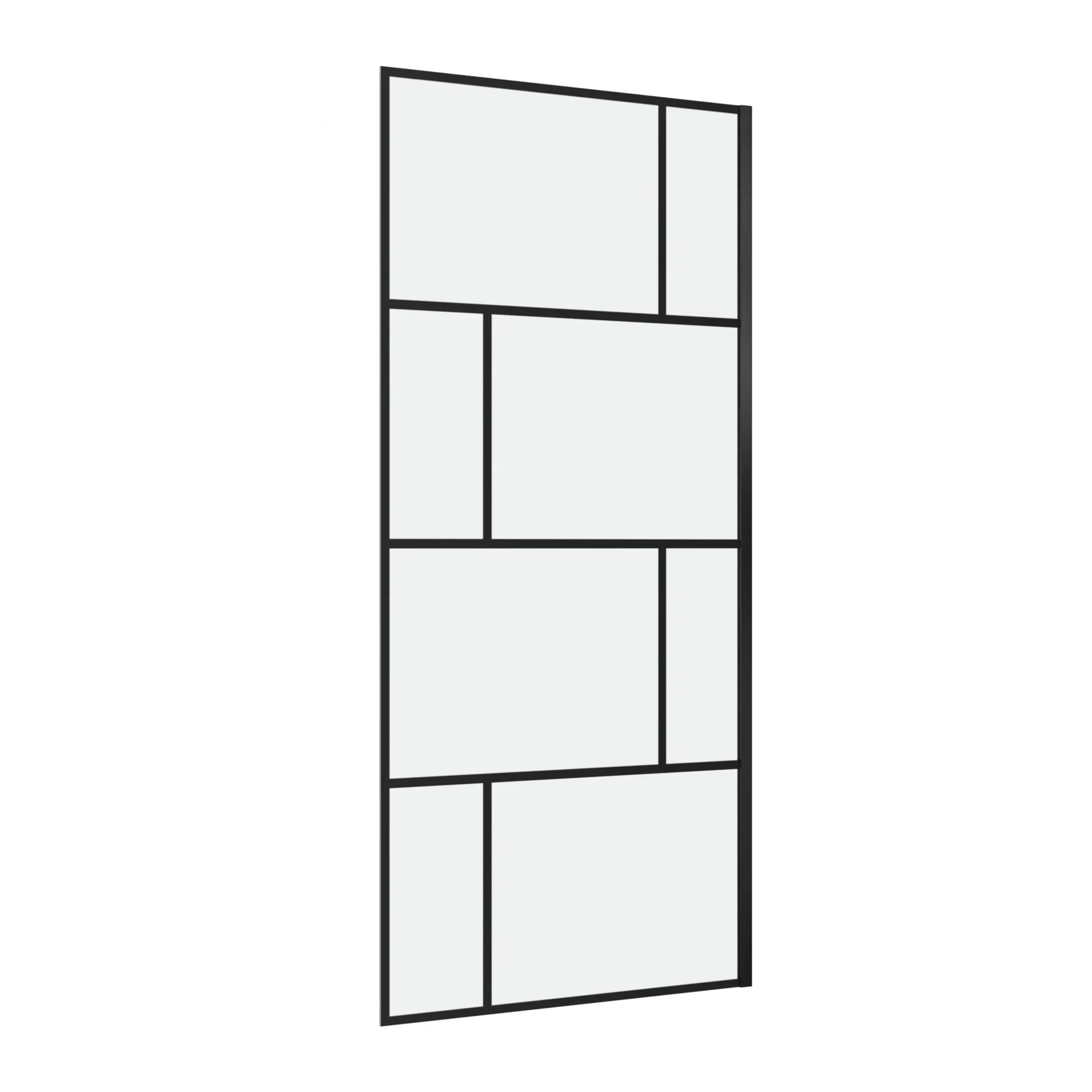 Duschwand in modernem Design 90 x 195 cm - Glasdusche mit matt schwarzen Wandprofil - 5