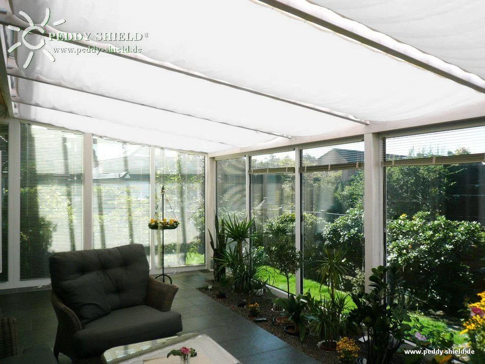 Seilspann-Sonnensegel weiss 380 x 96cm - 1