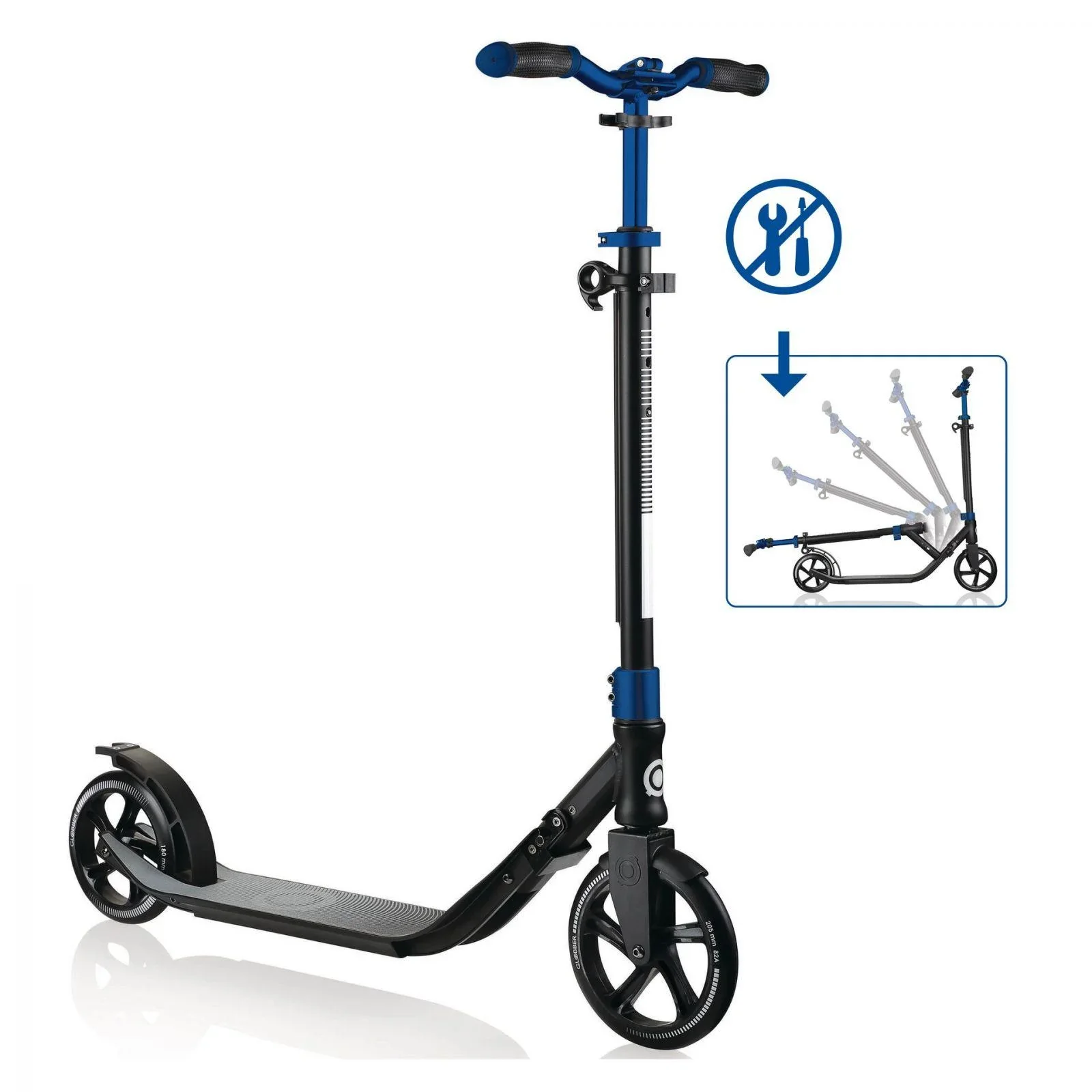 NL 205 Deluxe Tretroller, 205 mm, ABEC 7, Handbremse, höhenverstellbar, Frontfederung, Klappmechanismus, pink - 0