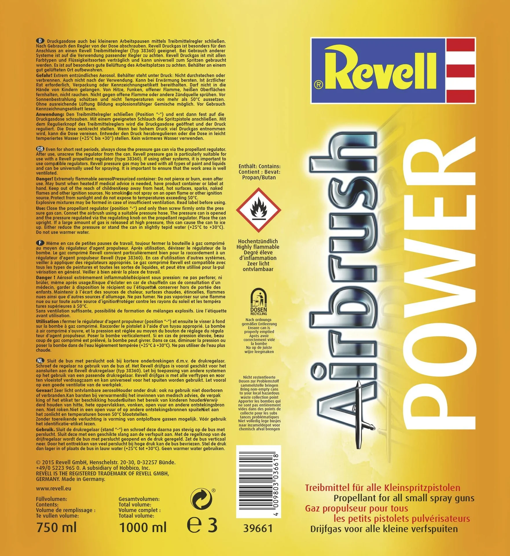 Jumbo Druckgasflasche, 750 ml - 0