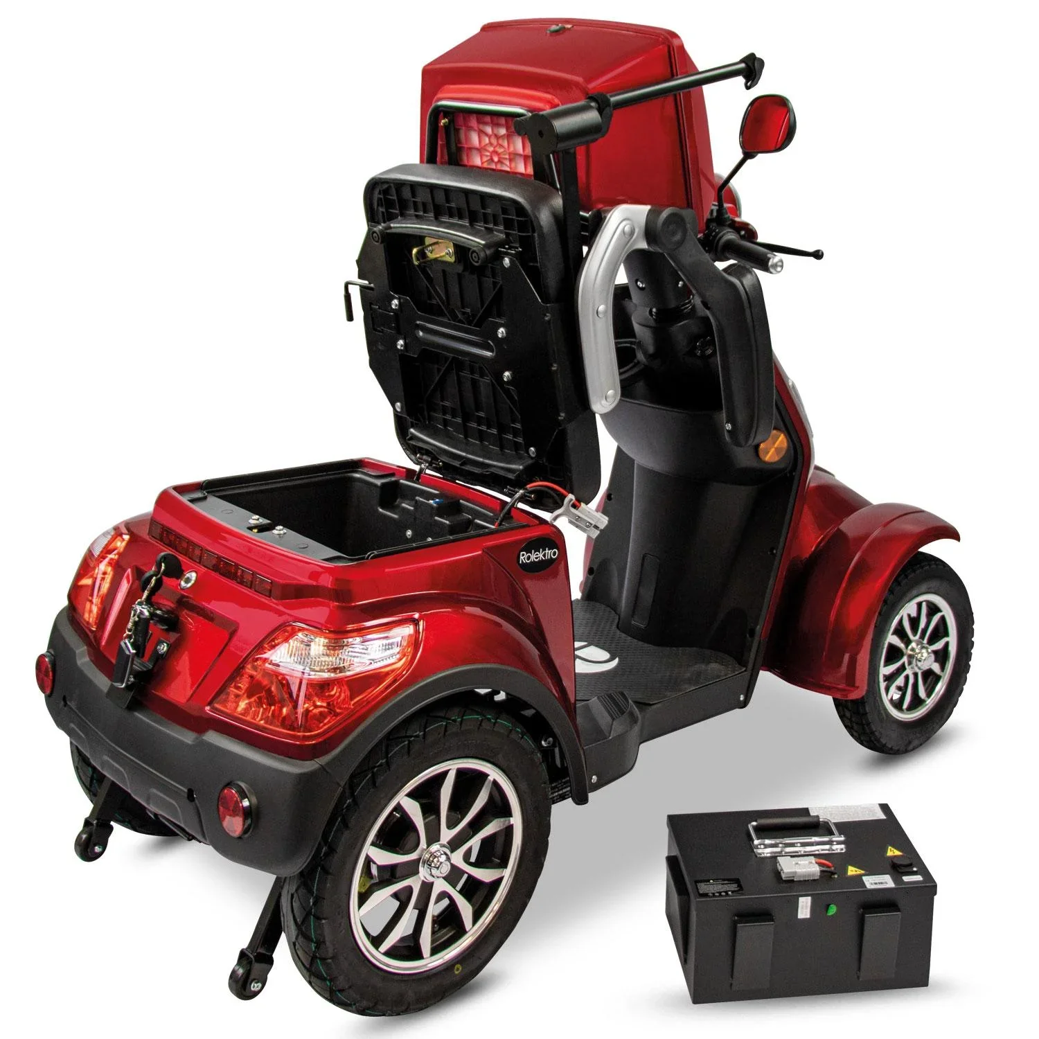 E-Quad 25 V3 Lithium Rot, 1.000 Watt + Getränkehalter - 4