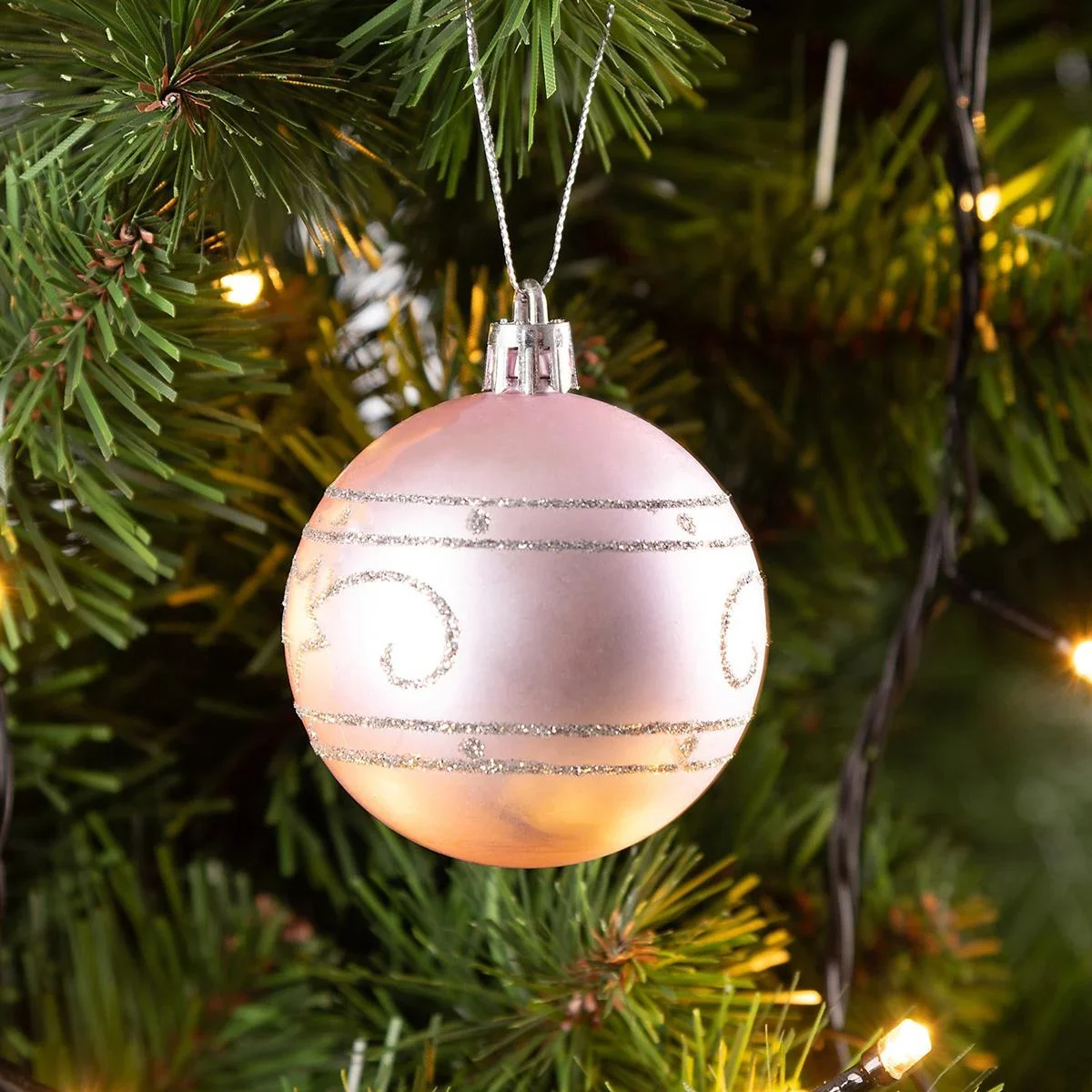 Weihnachtskugeln 24 Stück Rosa - Durchmesser 6cm - 0