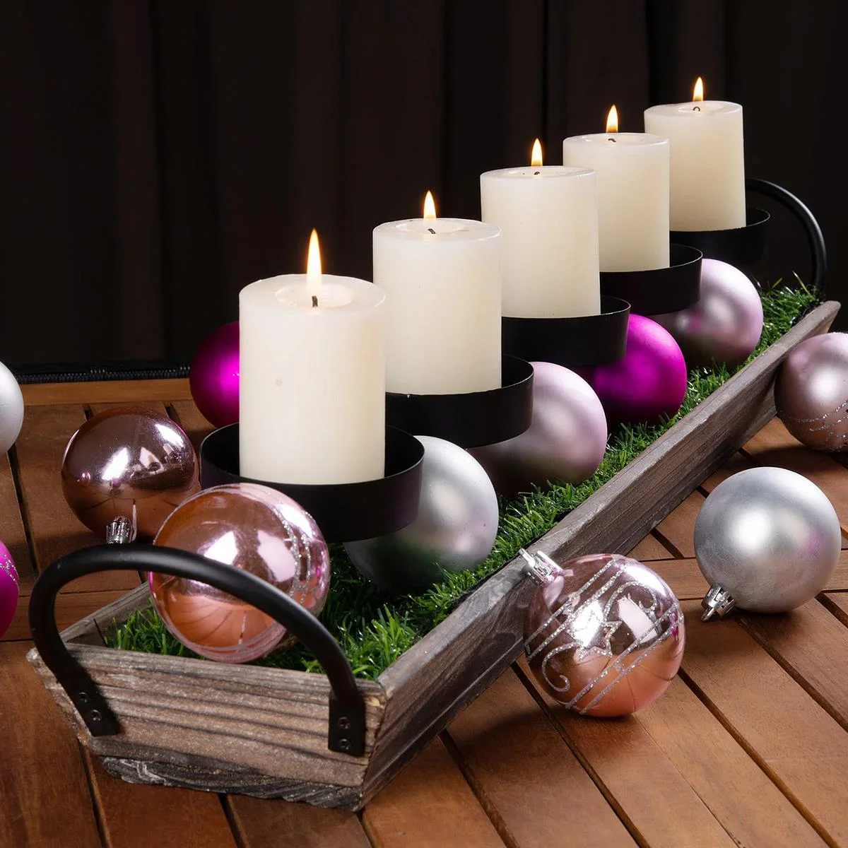 Weihnachtskugeln 24 Stück Rosa - Durchmesser 6cm - 2