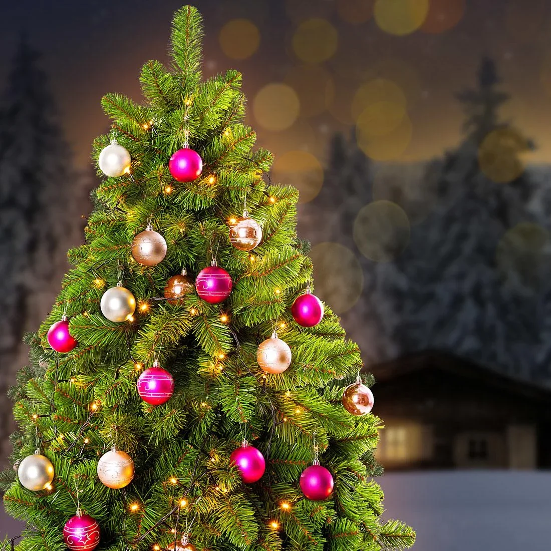 Weihnachtskugeln 24 Stück Rosa - Durchmesser 6cm - 3