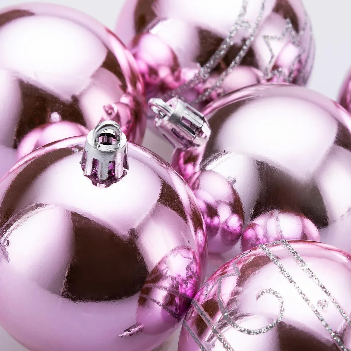 Weihnachtskugeln 24 Stück Rosa - Durchmesser 6cm - 5