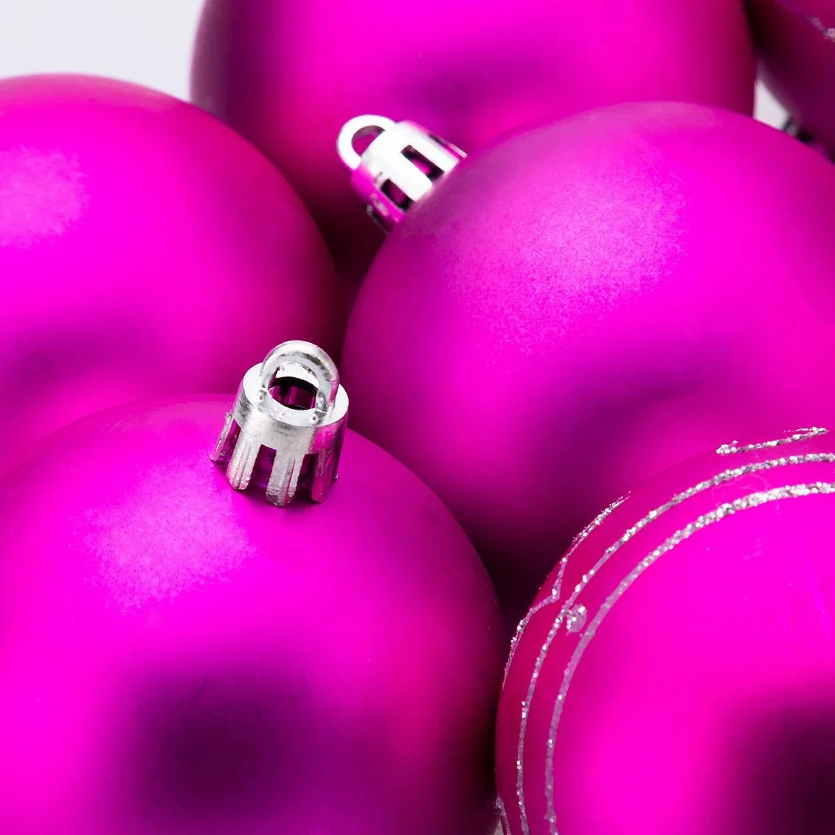 Weihnachtskugeln 24 Stück Rosa - Durchmesser 6cm - 8