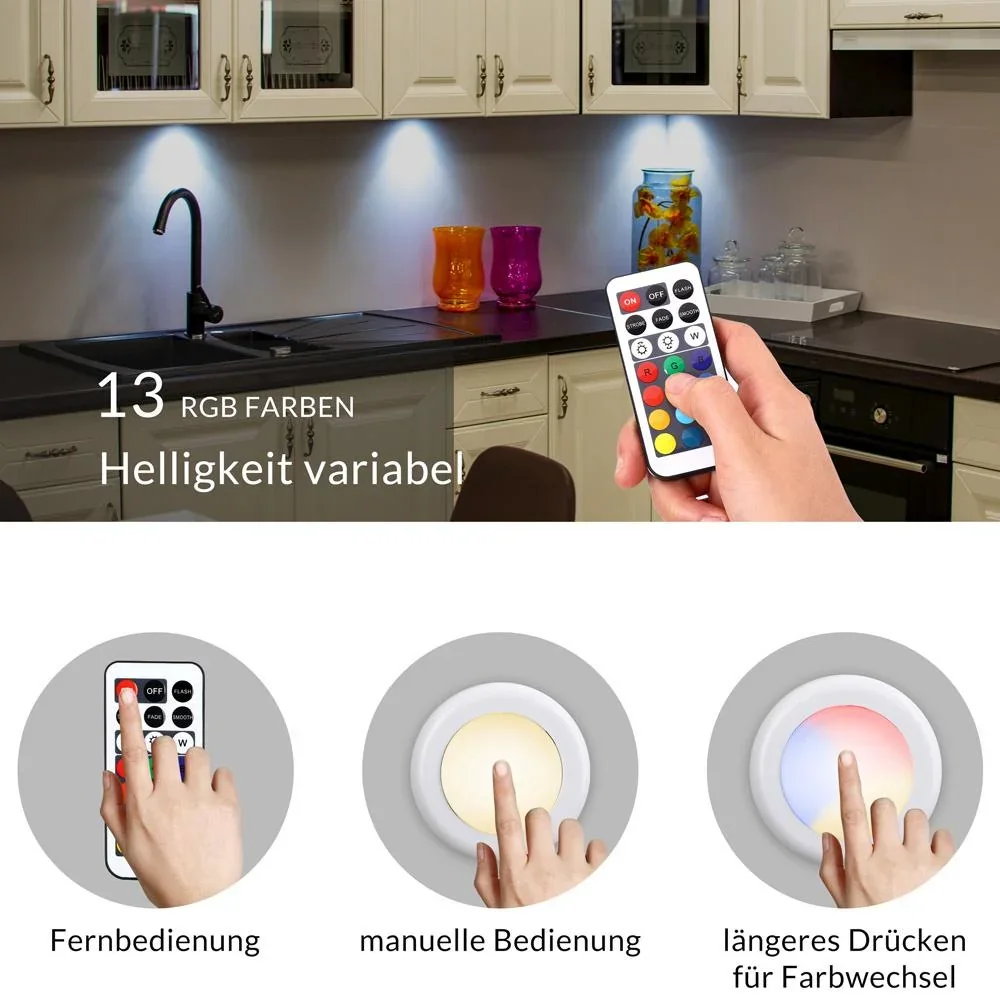 LED-Lampe 6er-Set Skab Bunt mit Fernbedienung - 4