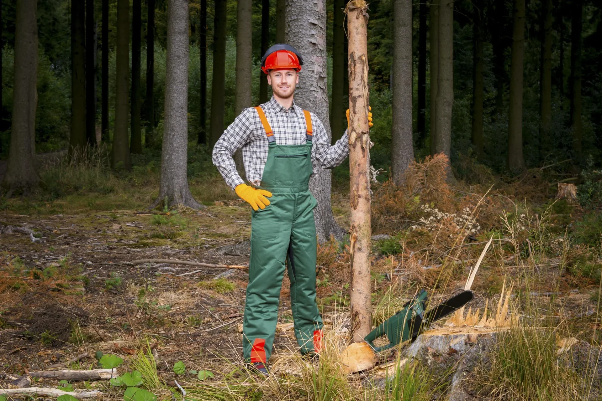 Schnittschutz Sicherheits Starter Set: Hose Gr.60, Helm, Handschuhe - 5