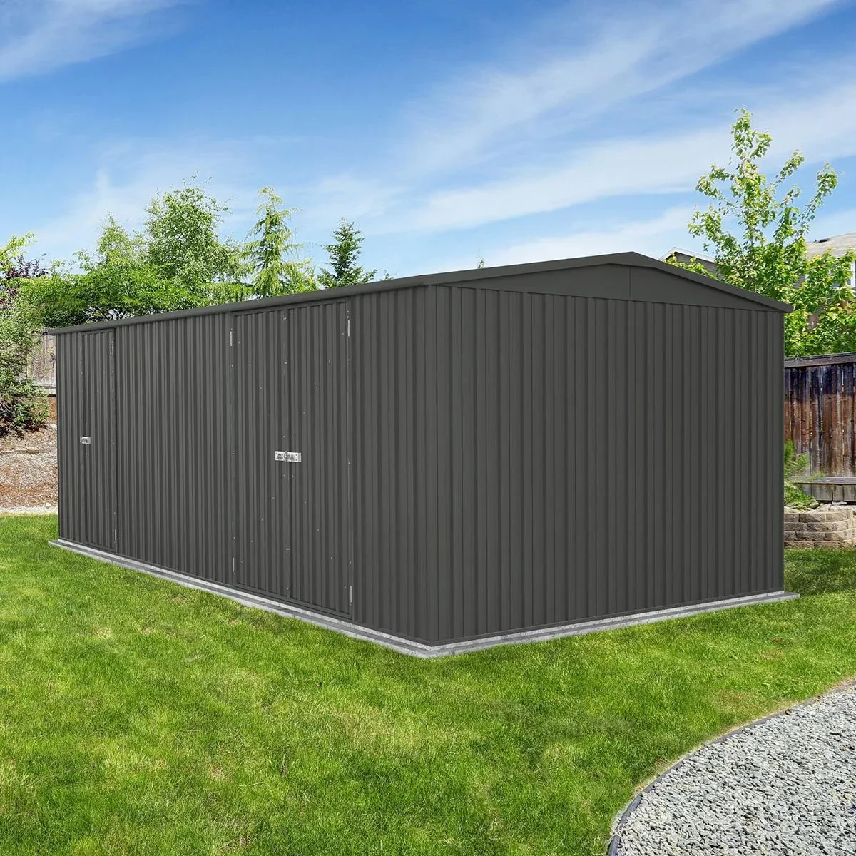 Absco Highlander MB60303HK Metallschuppen - 596x300x230 cm - 1