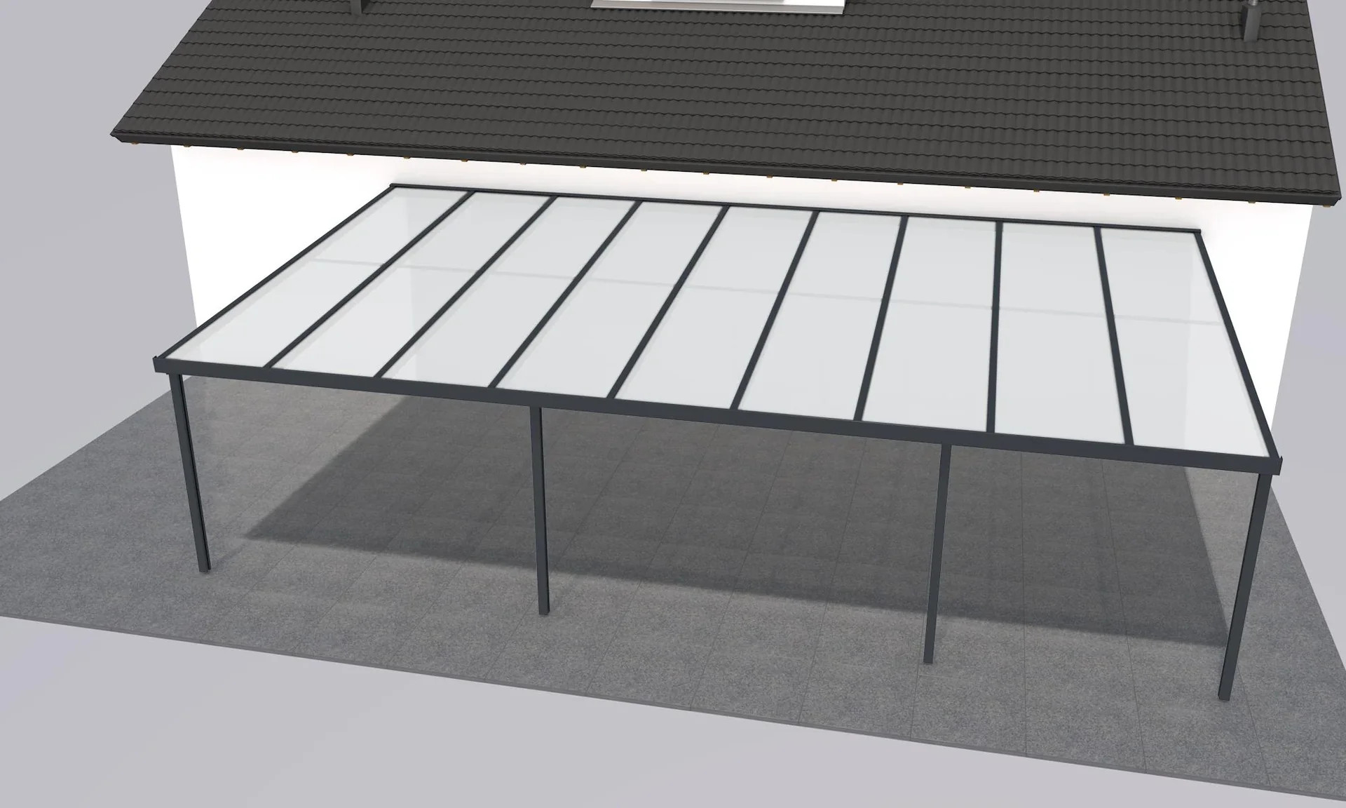 Terrassendach Premium, anthrazit, 9135 x 5060 mm - Klima blue - 0