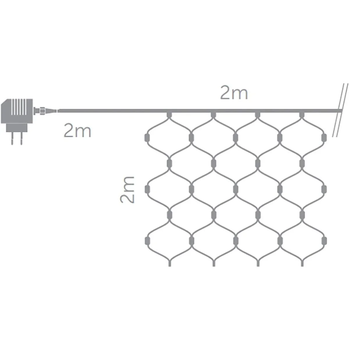 Vellight Weihnachtsbeleuchtung - 2 x 2 M - 144 LEDs - Warmweiß - Innen & Außen - 2