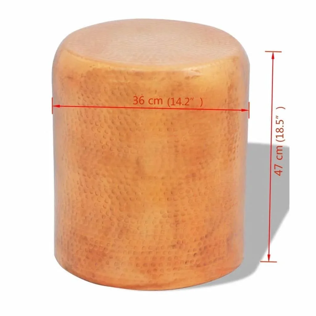 Hocker / Beistelltisch gehämmertes Aluminium Bronze / Kupfer Farbe - 0