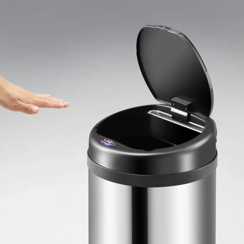 Automatischer Edelstahl-Mülleimer mit Sensor - 56 L - Silber - 2