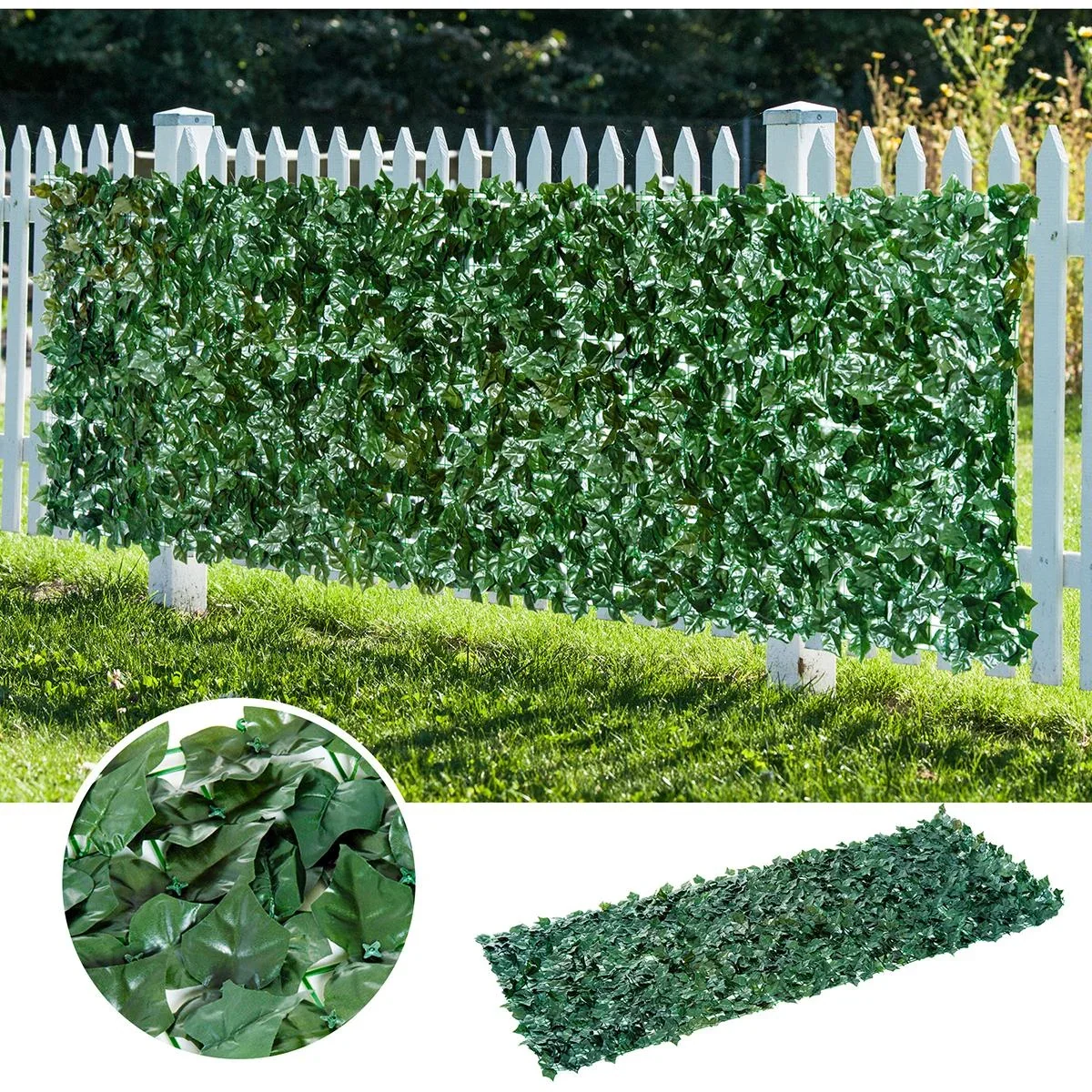 Künstliche Hecke als Sichtschutz dunkelgrün - 2