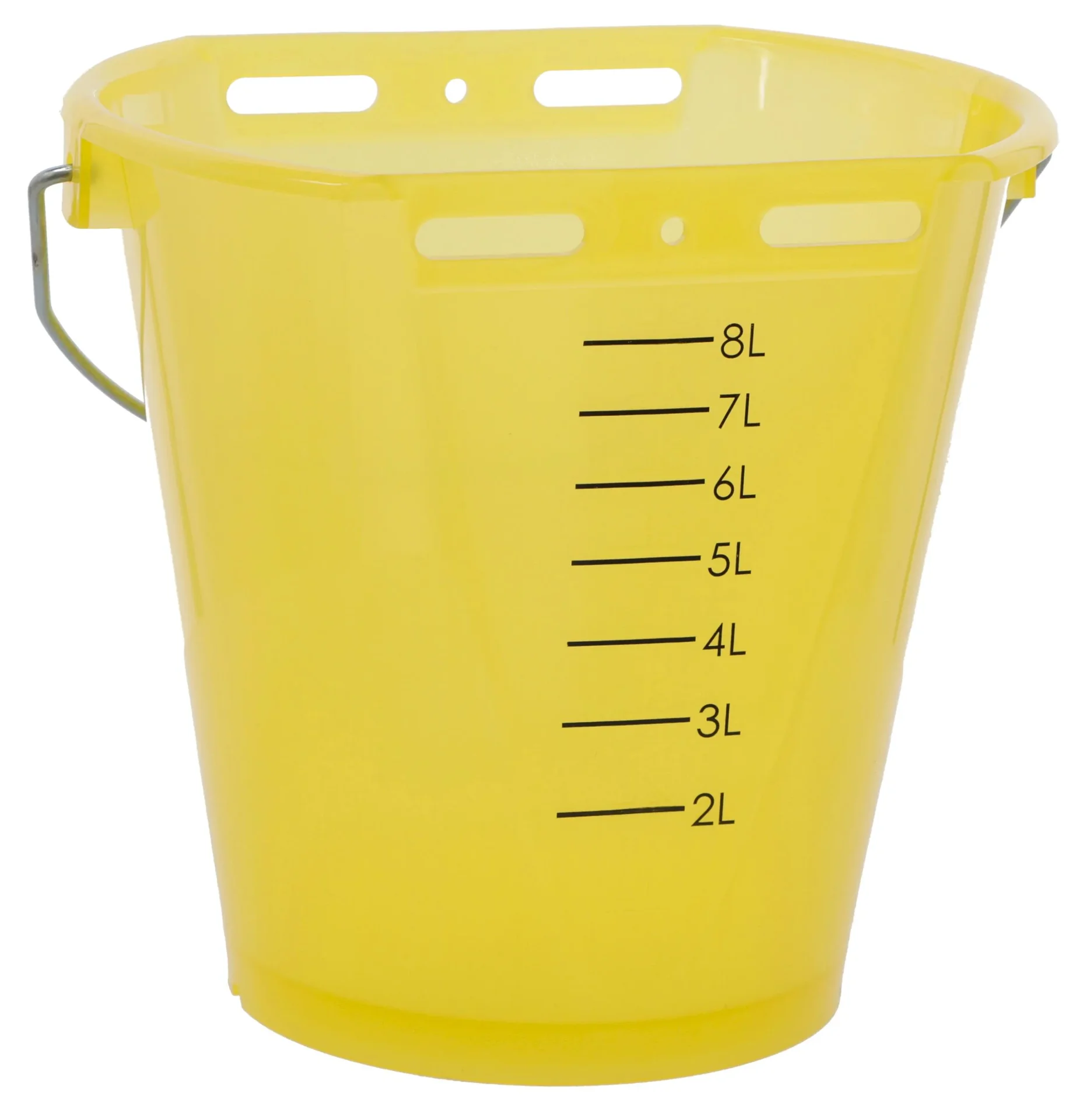 Kälber Tränkeeimer 8 l, gelb transparent mit Skala - 1