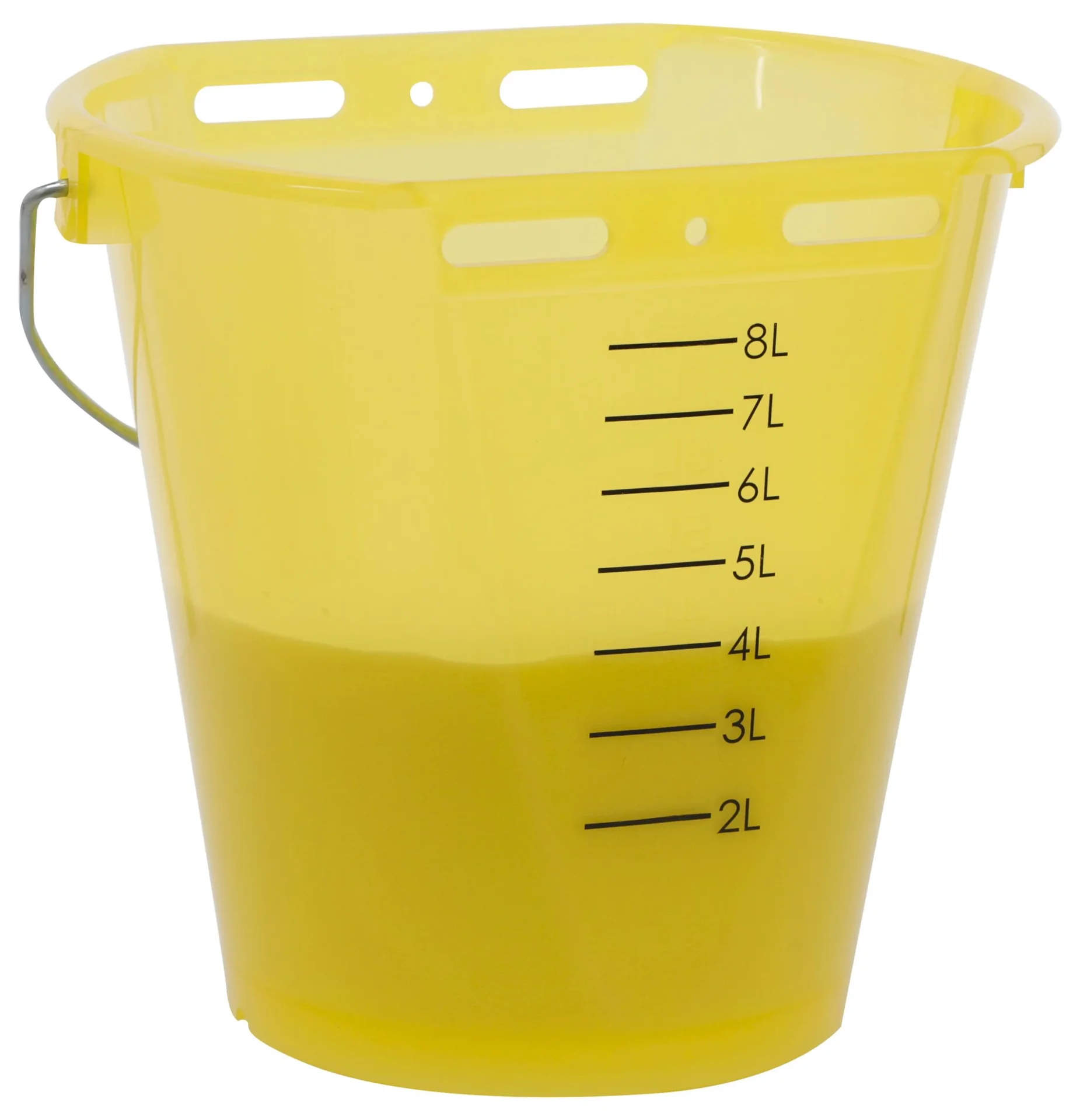 Kälber Tränkeeimer 8 l, gelb transparent mit Skala - 2