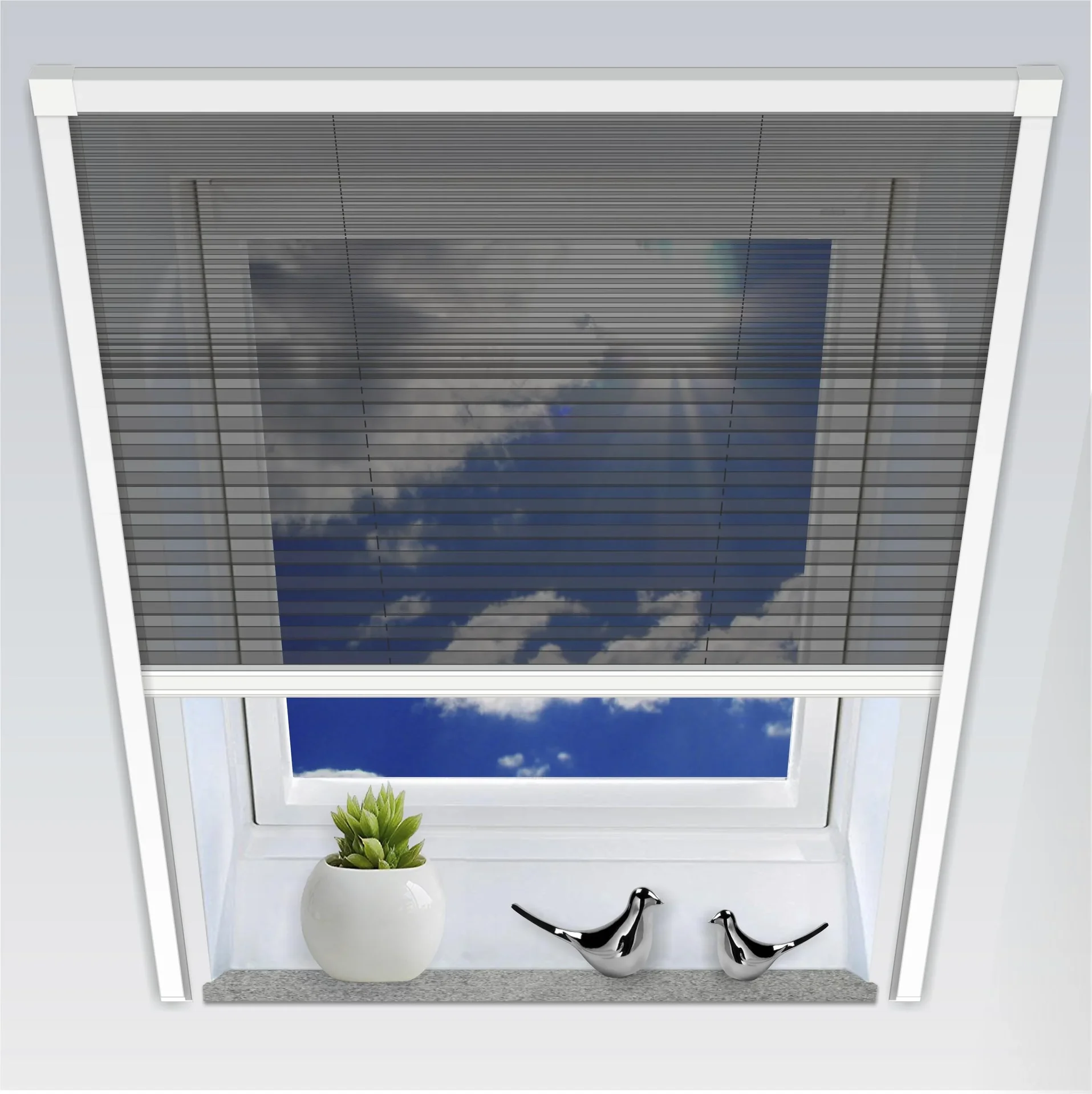 Uno-Insektenschutz-Plissee, 114 x 160 cm für Dachfenster - 1