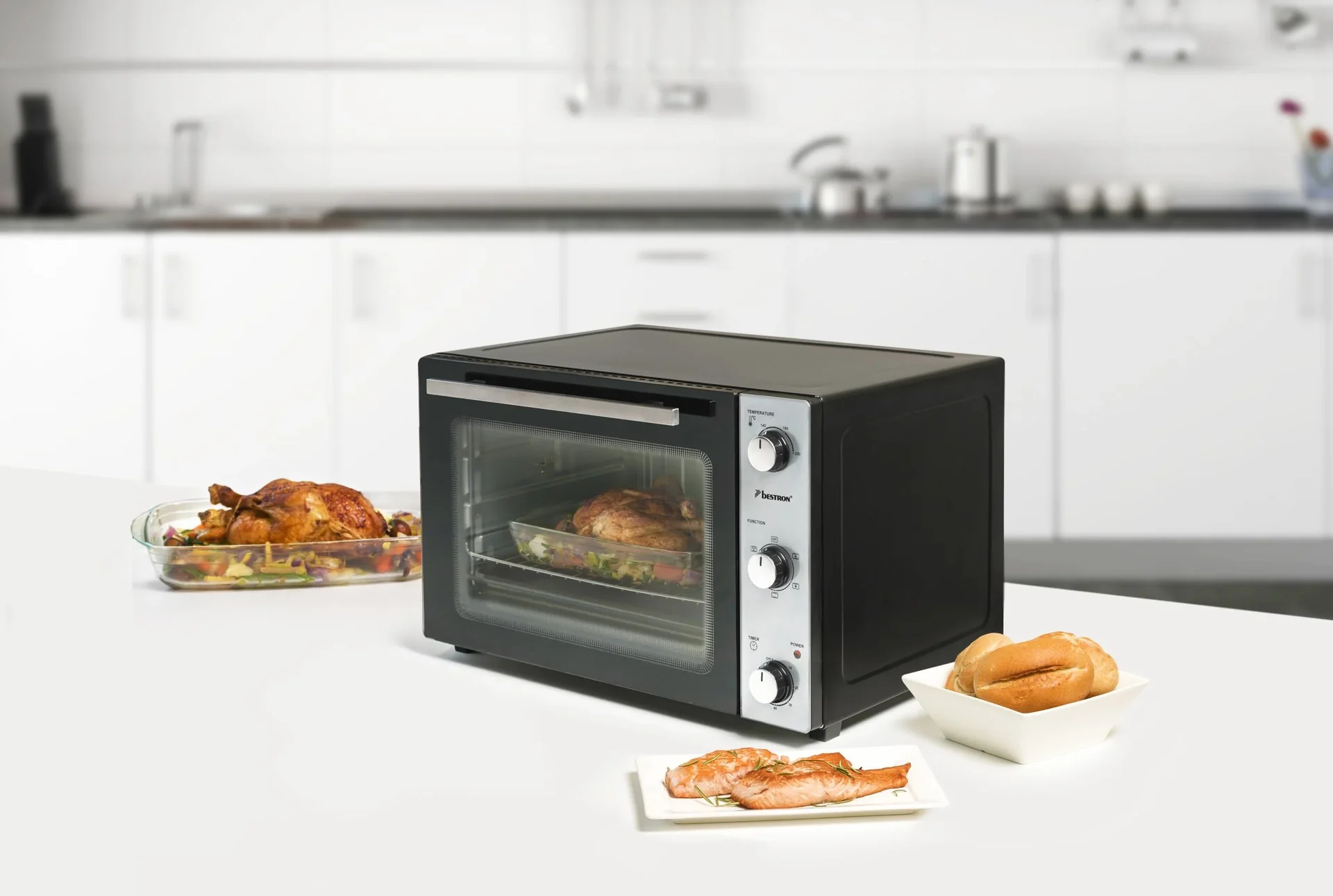 Grill-Backofen mit Drehspieß, Umluftfunktion, 45 Liter, 1800 Watt - 7