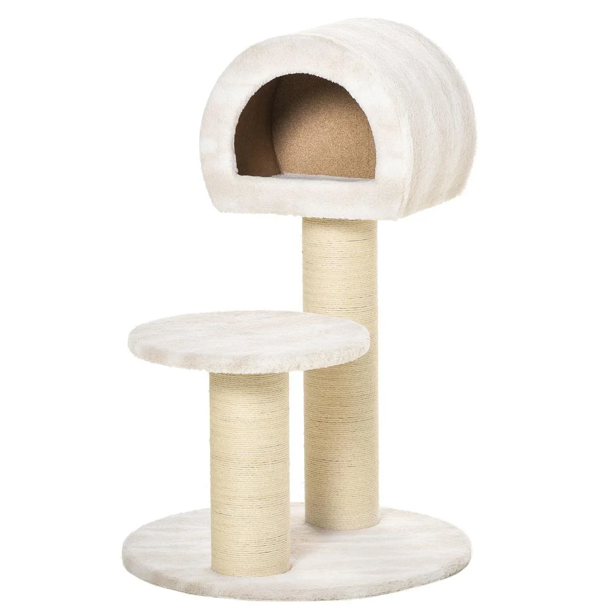 Katzenkratzbaum Katzenspielzeug Kletterbaum Sisal Polster Liegefläche mit Ball Spanplatte samtartiges Polyester Sisal Be - 1