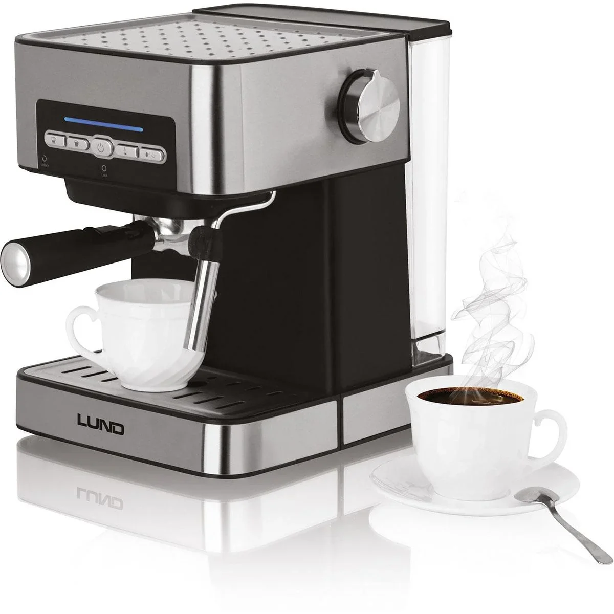 Kolbenmaschine mit Aufschäumer - 850W - 1,6 L - Edelstahl - 8