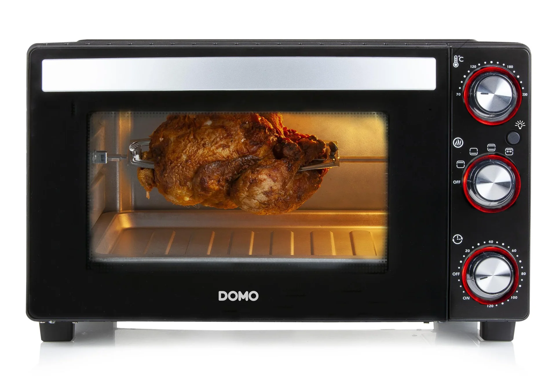 XXL Grill-/ Backofen mit Timer Drehspieß , 28 Liter - 10