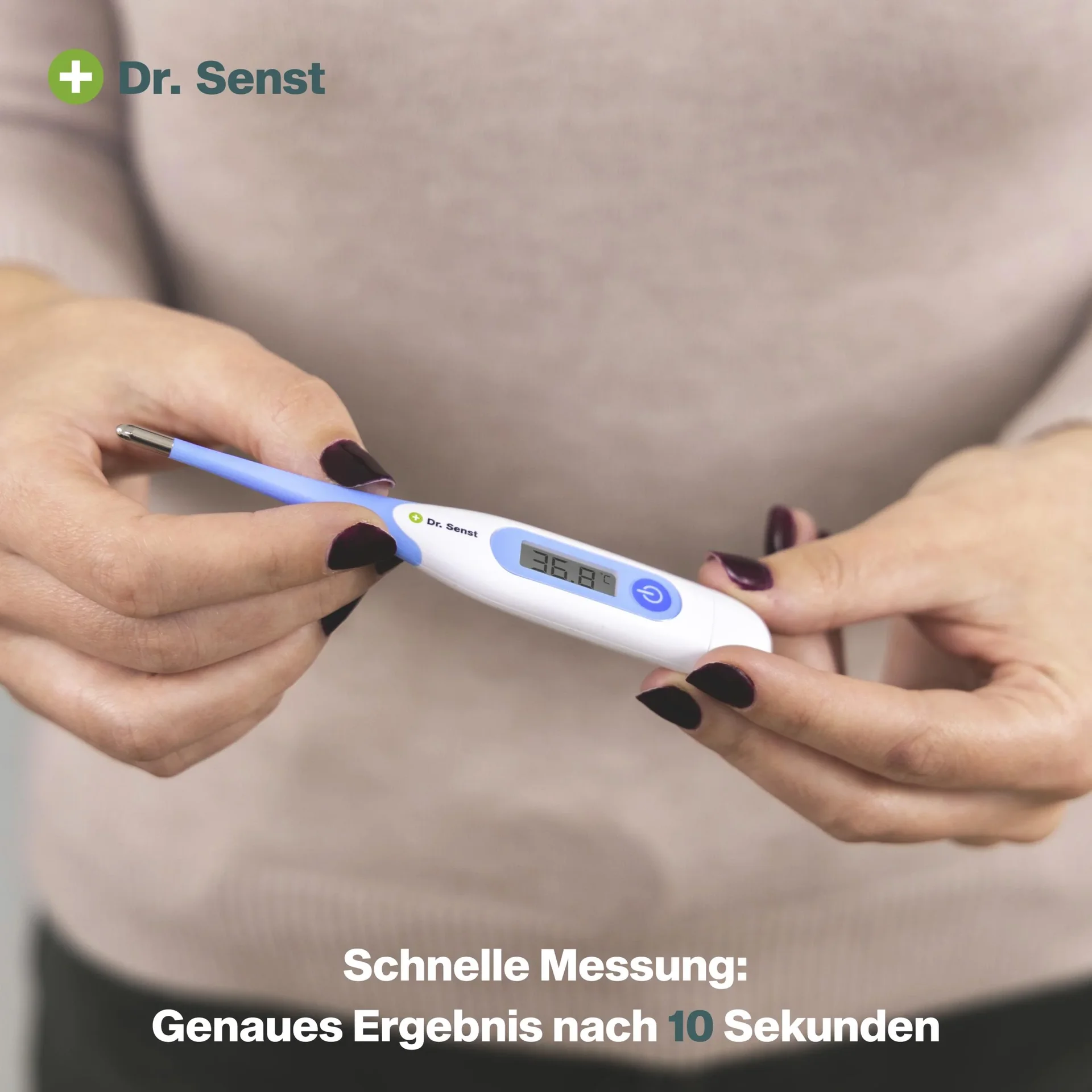 Digitales Fieberthermometer mit flexibler Spitze und Fieber-Alarm - 0