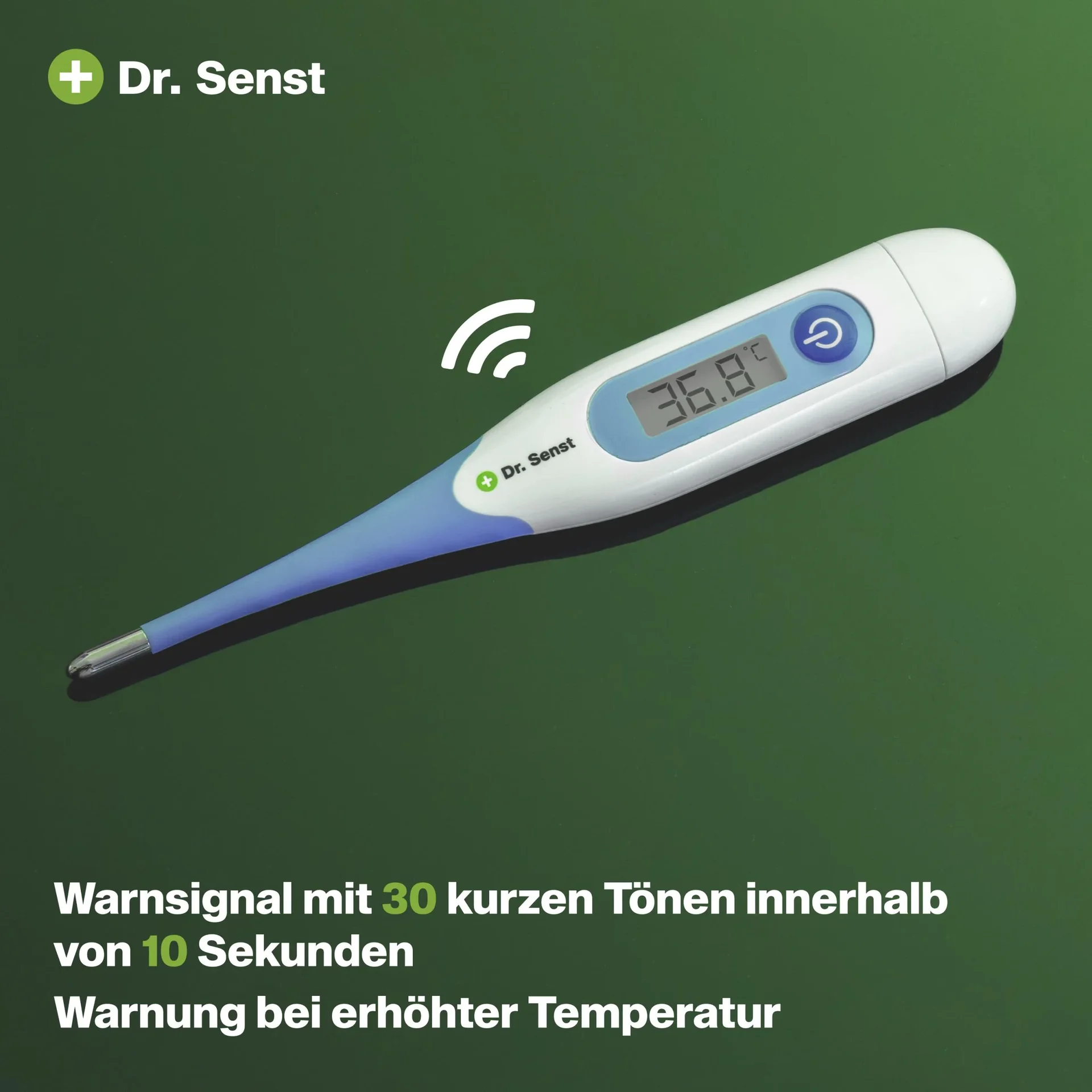 Digitales Fieberthermometer mit flexibler Spitze und Fieber-Alarm - 1
